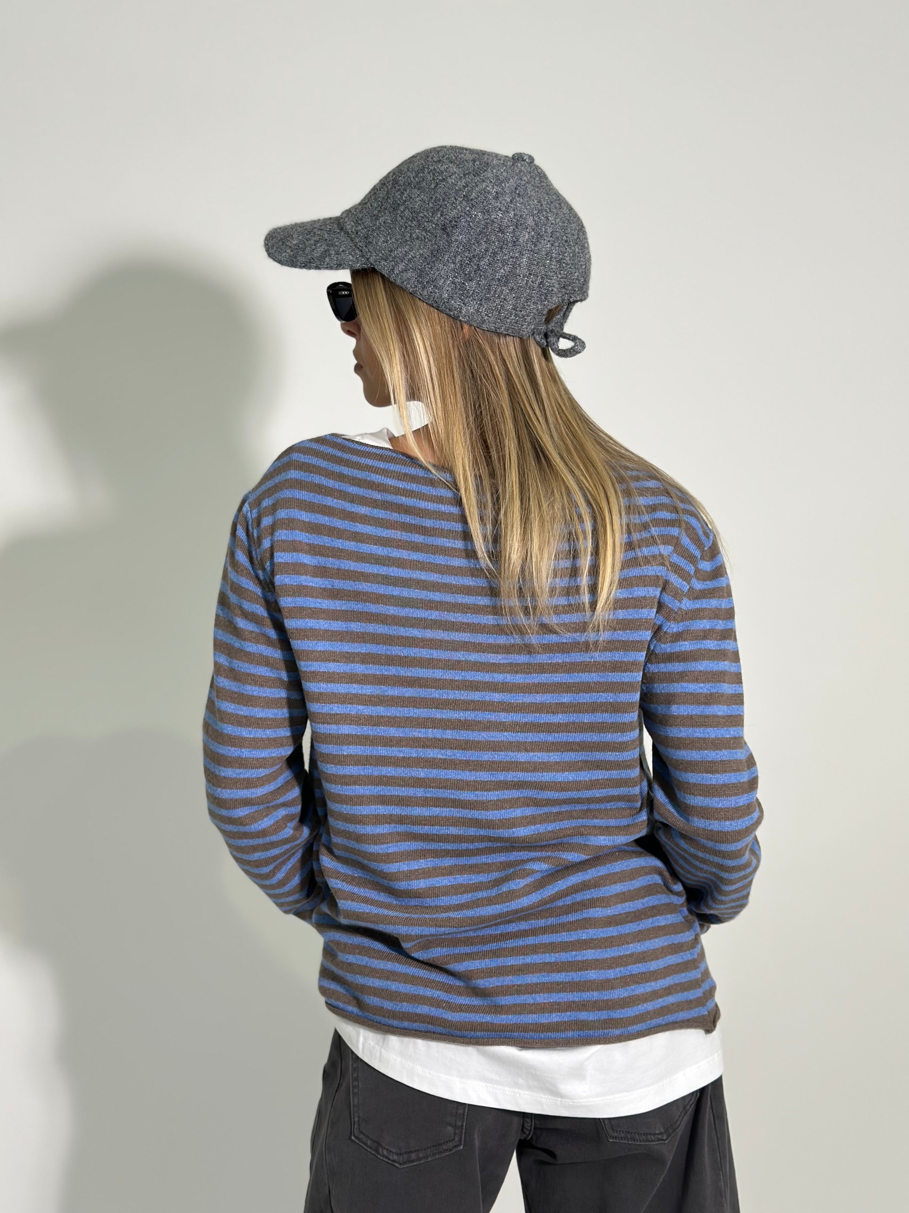 Maglia cashmere blend 6631 AZZURRO-1