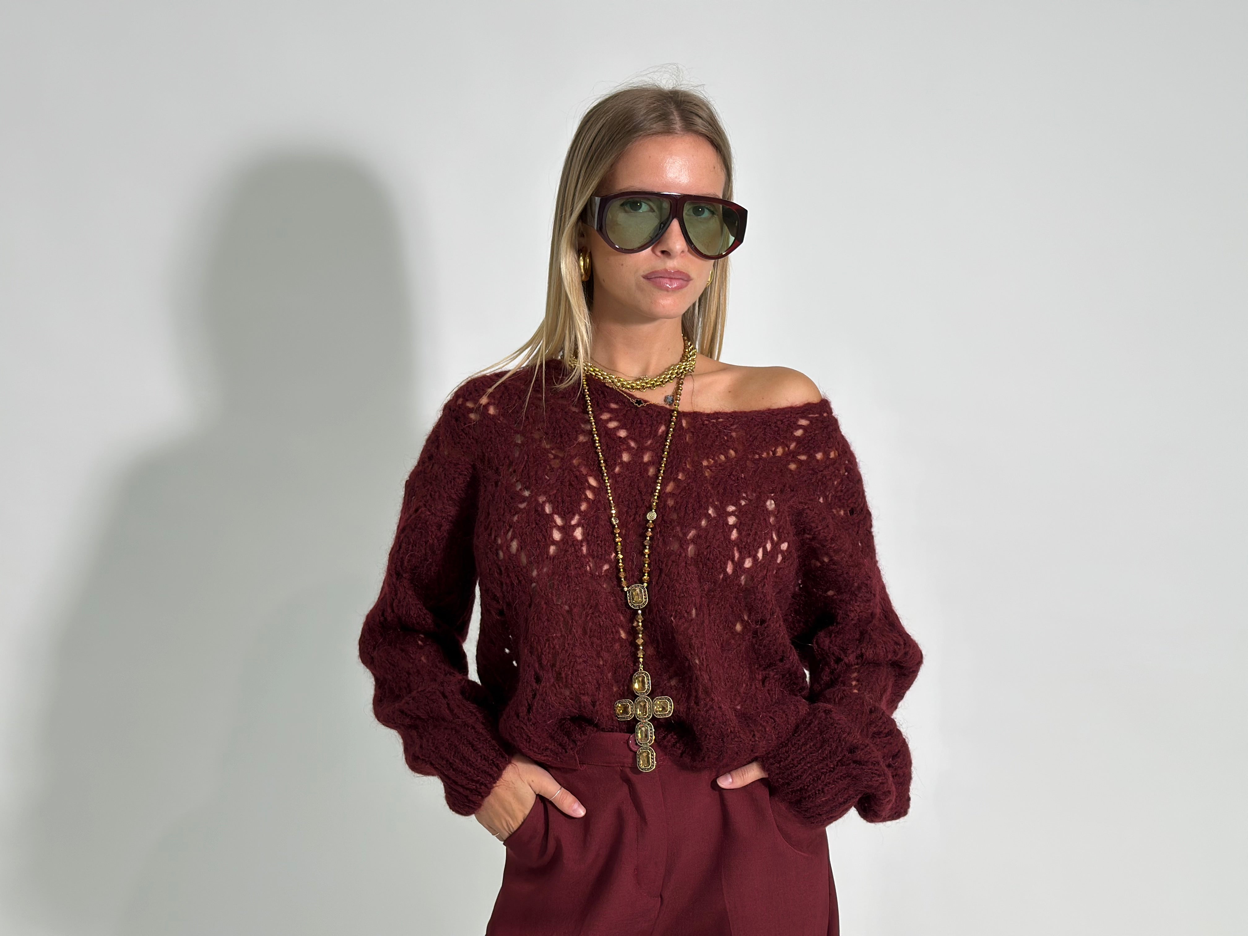Maglia mohair 3191 BURGUNDY