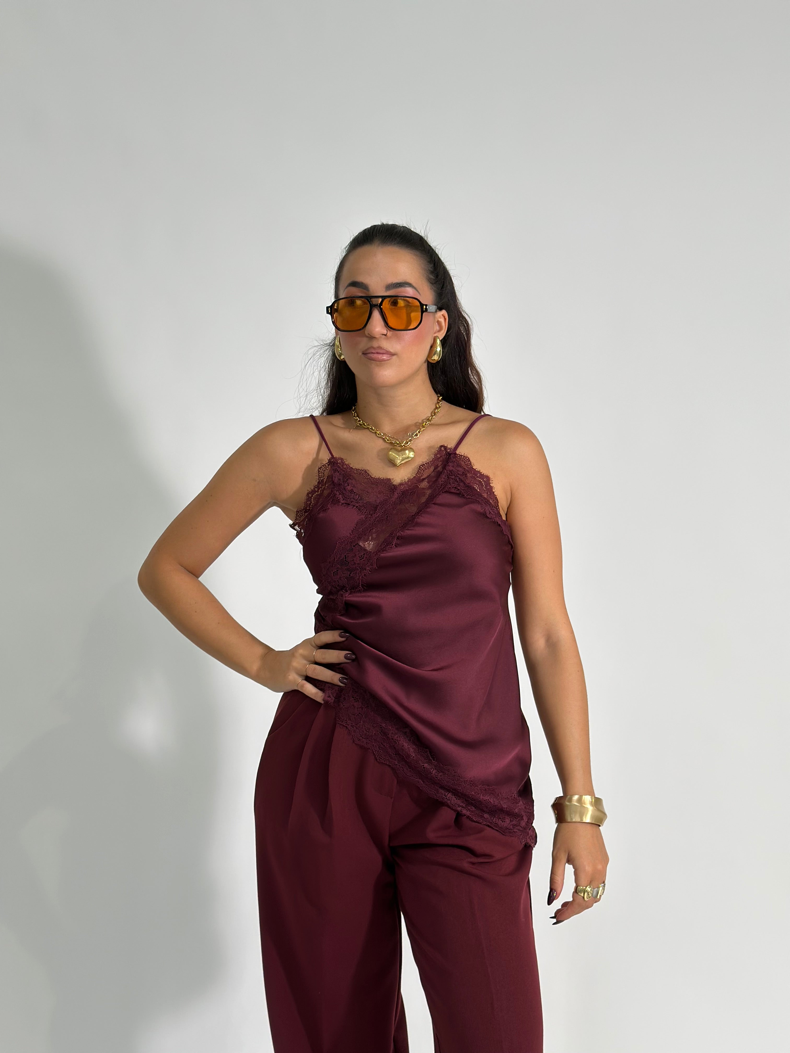 Top pizzo 2720 BURGUNDY