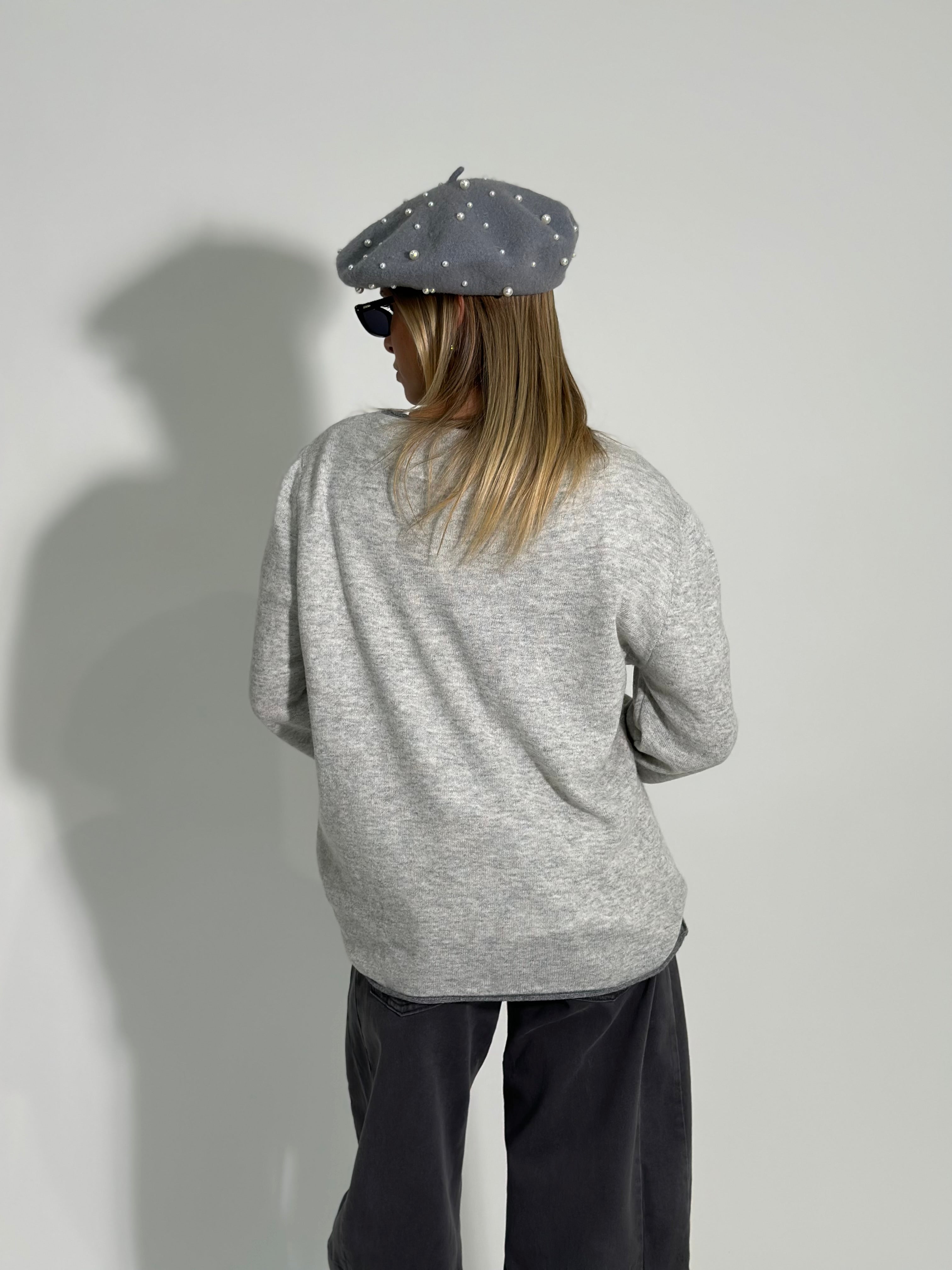 Maglia cashmere blend Bicolore 6635 G. CHIARO