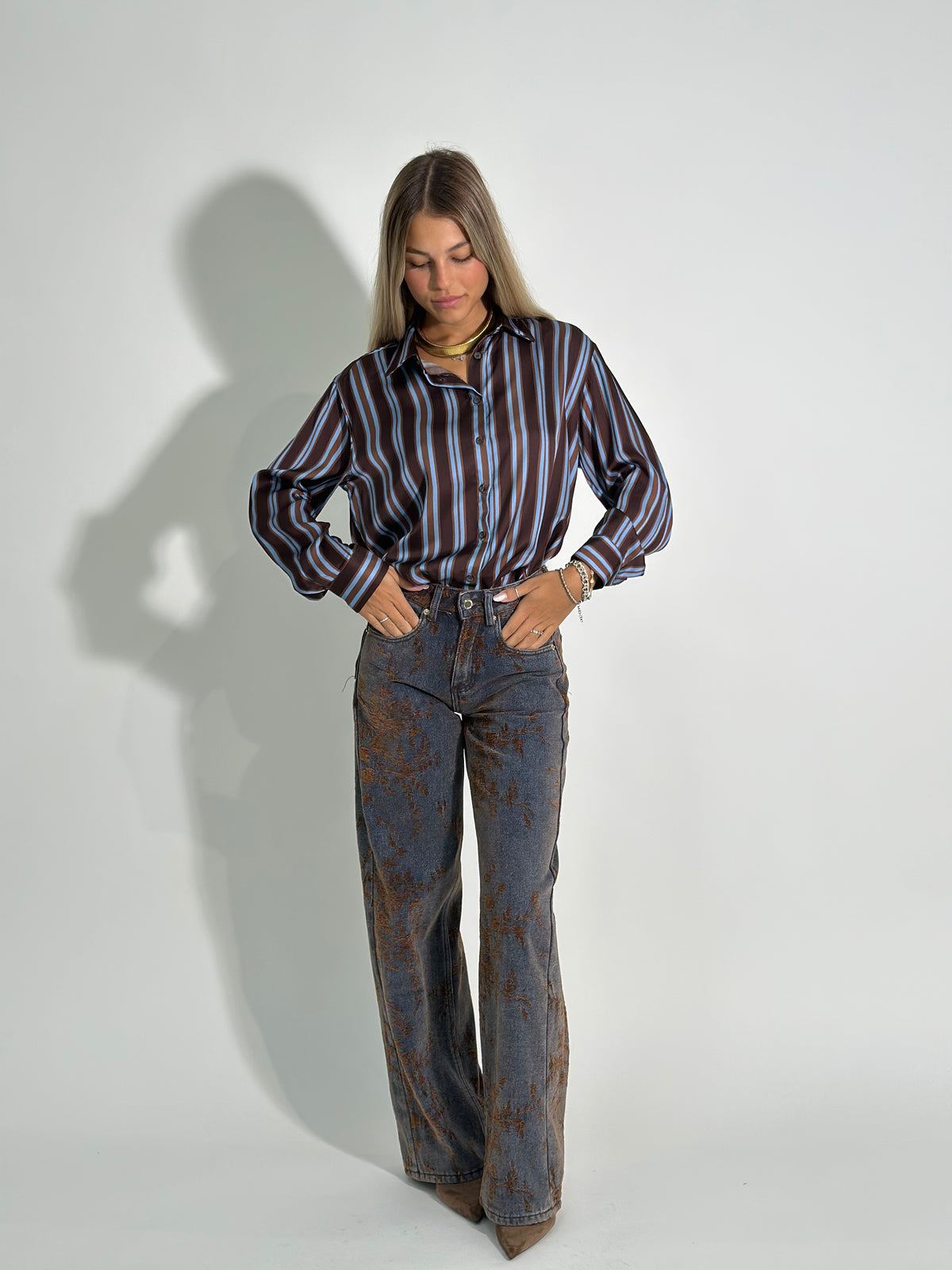 Jeans floccato L002 CAMMELLO