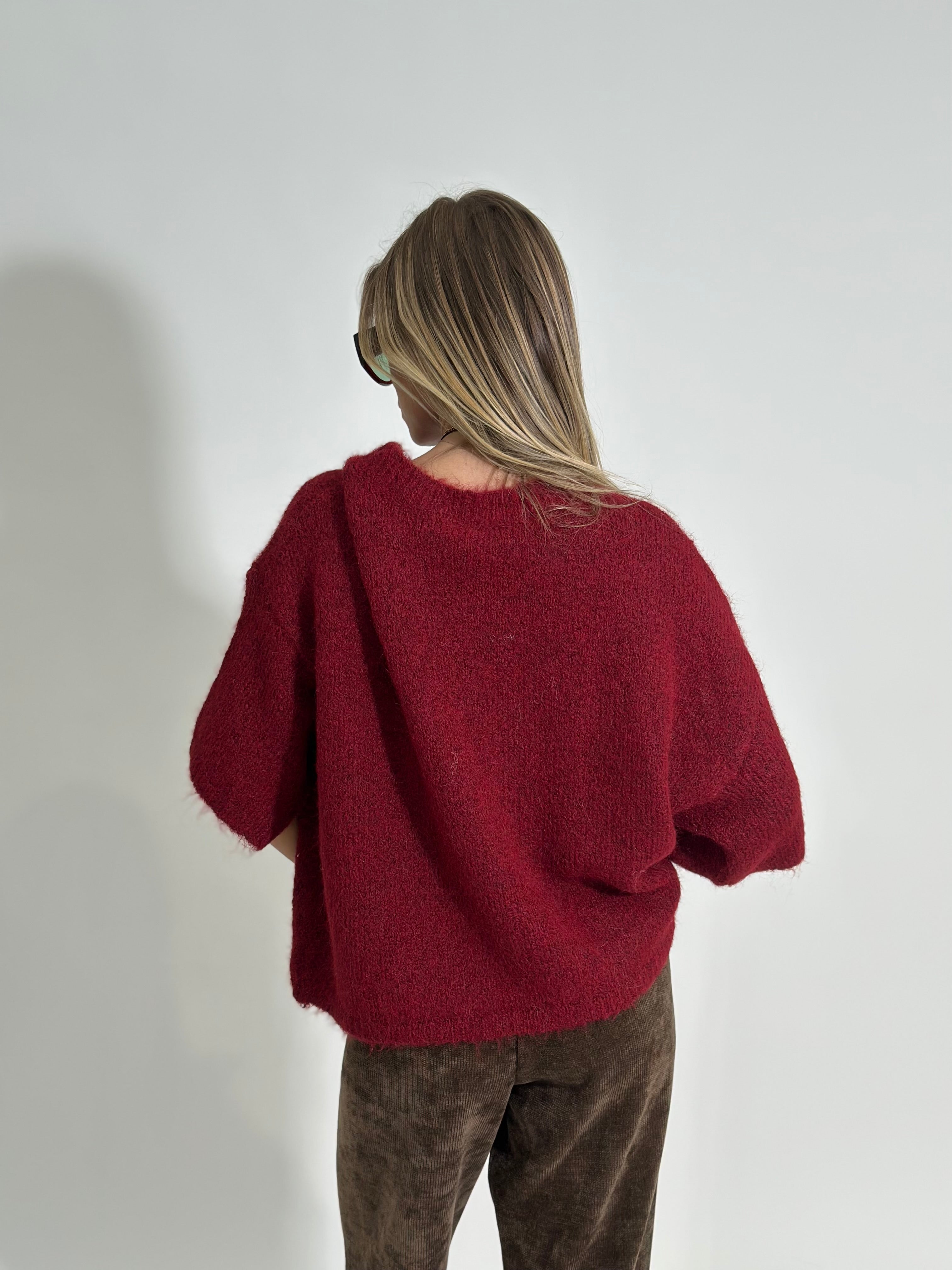 Maglia scatoletta A25179 BURGUNDY