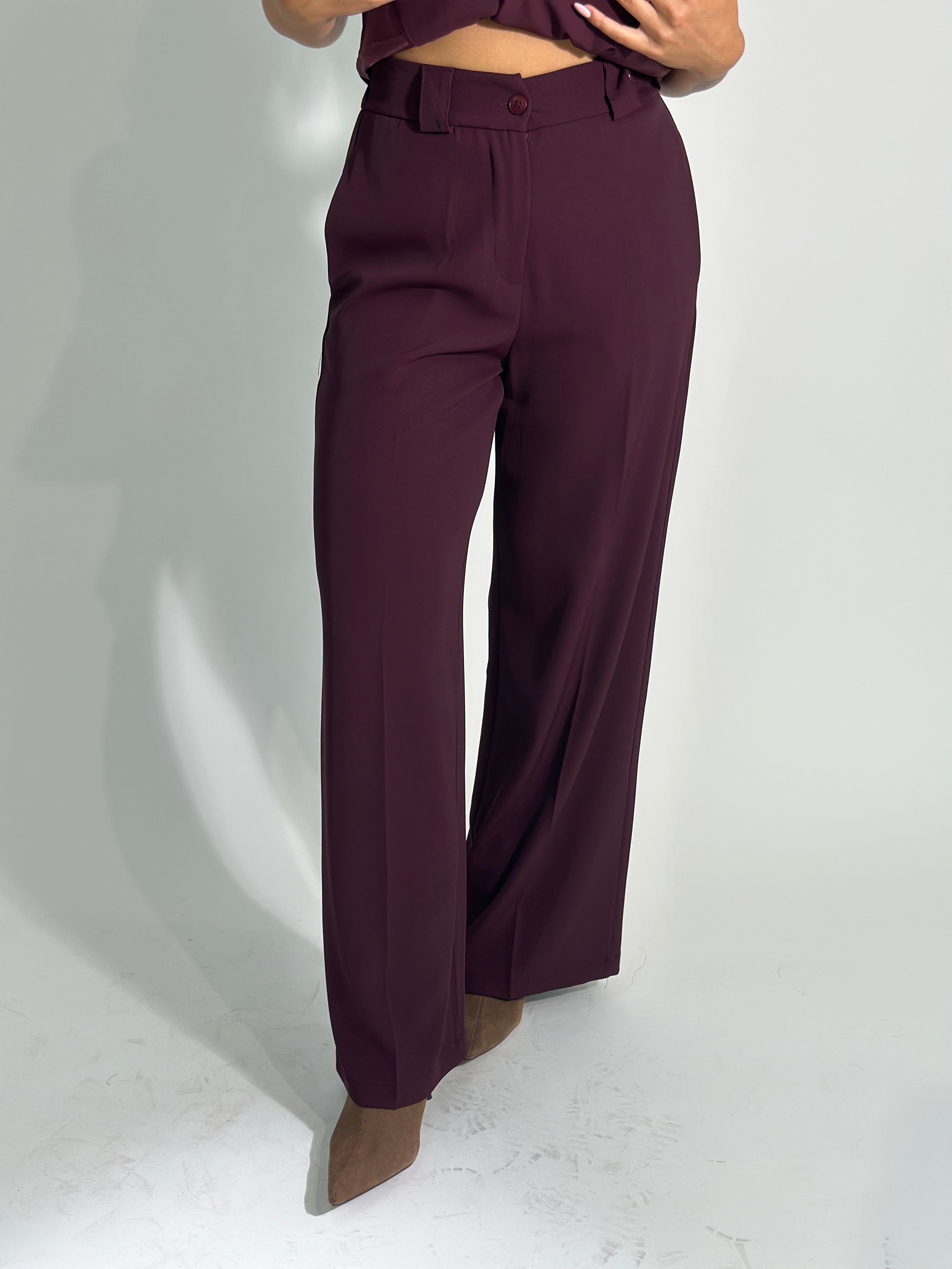 Pantalone fluido 7229 BURGUNDY