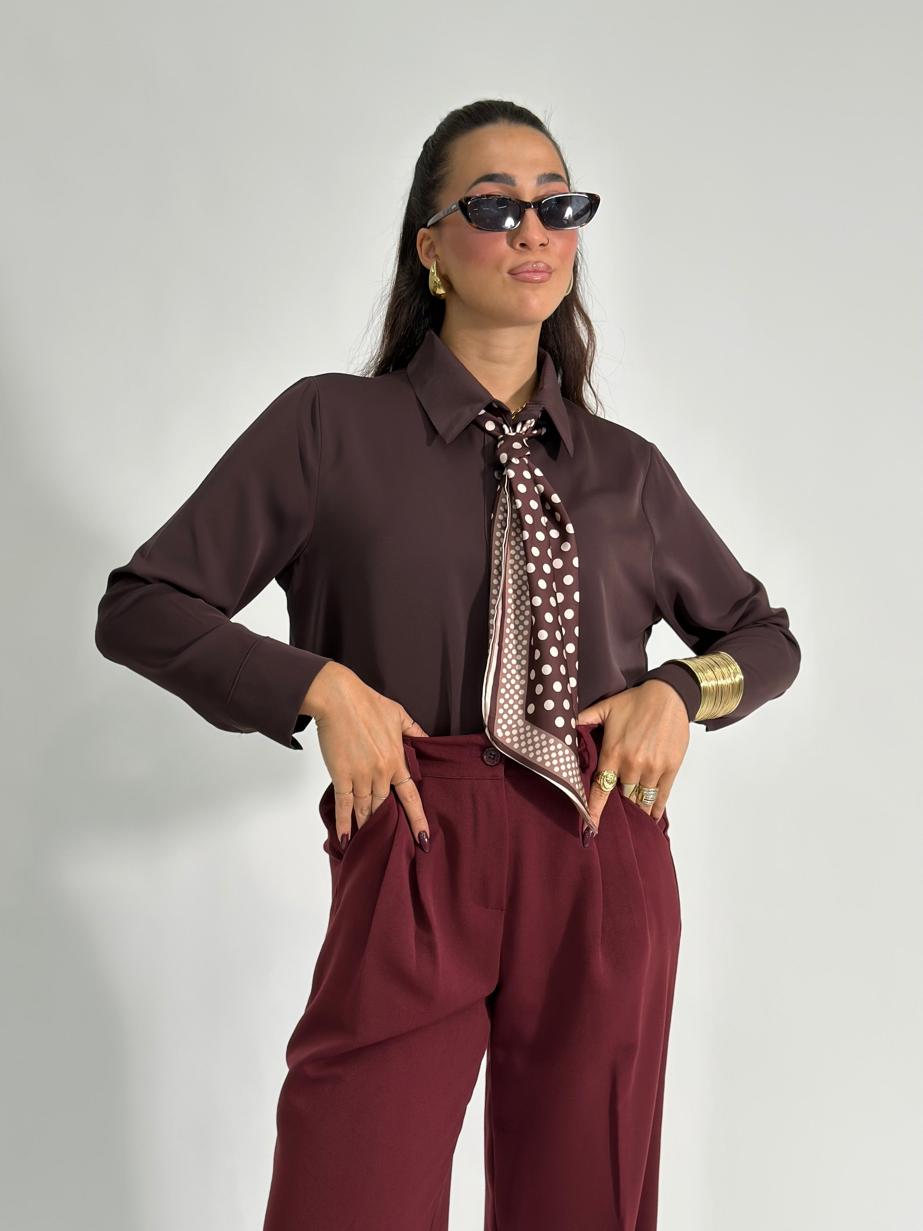 Camicia foulard 113638 MORO