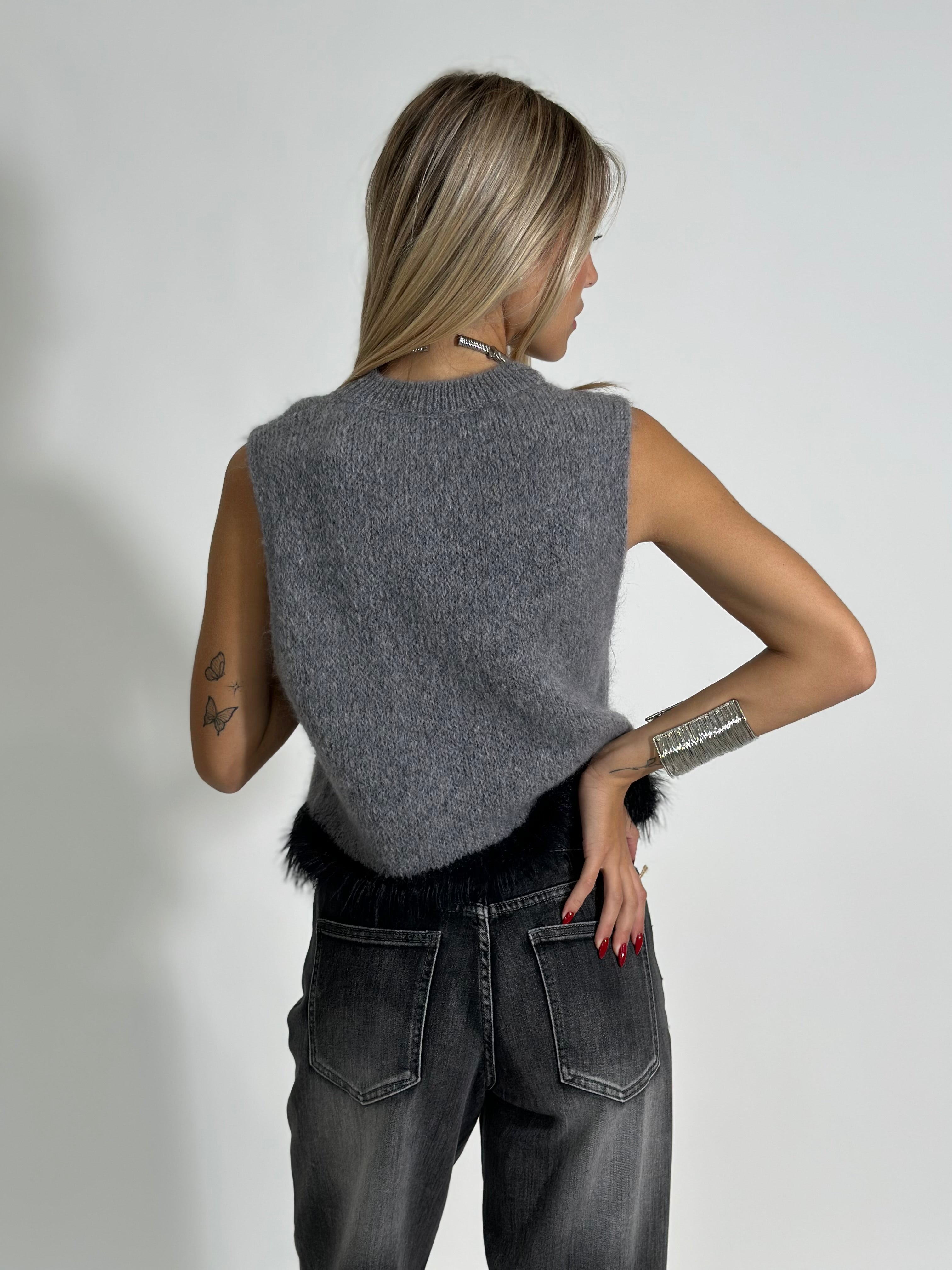 Gilet Fluffy 5180 GRIGIO