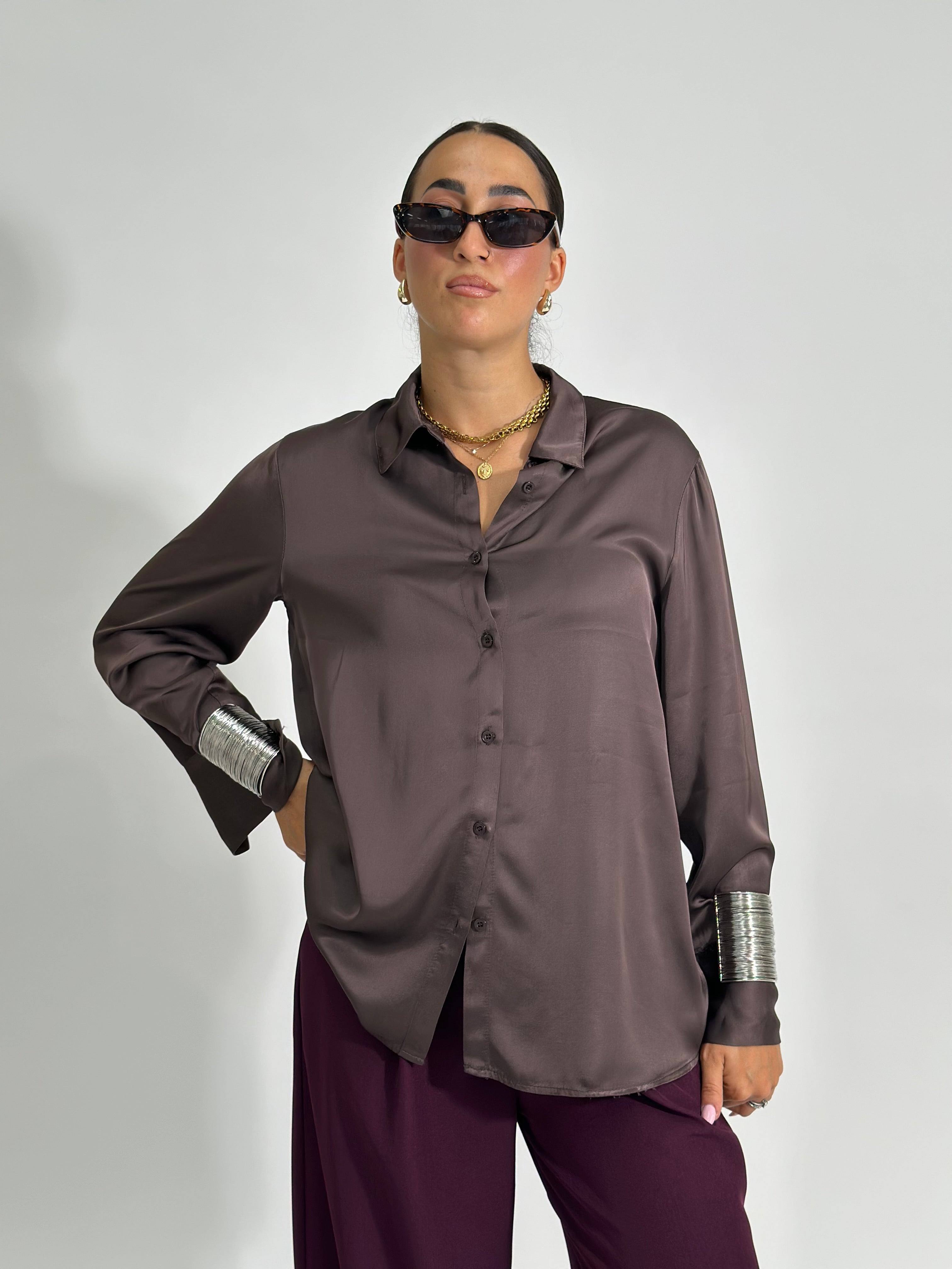 Camicia cupro 5579 MARRONE