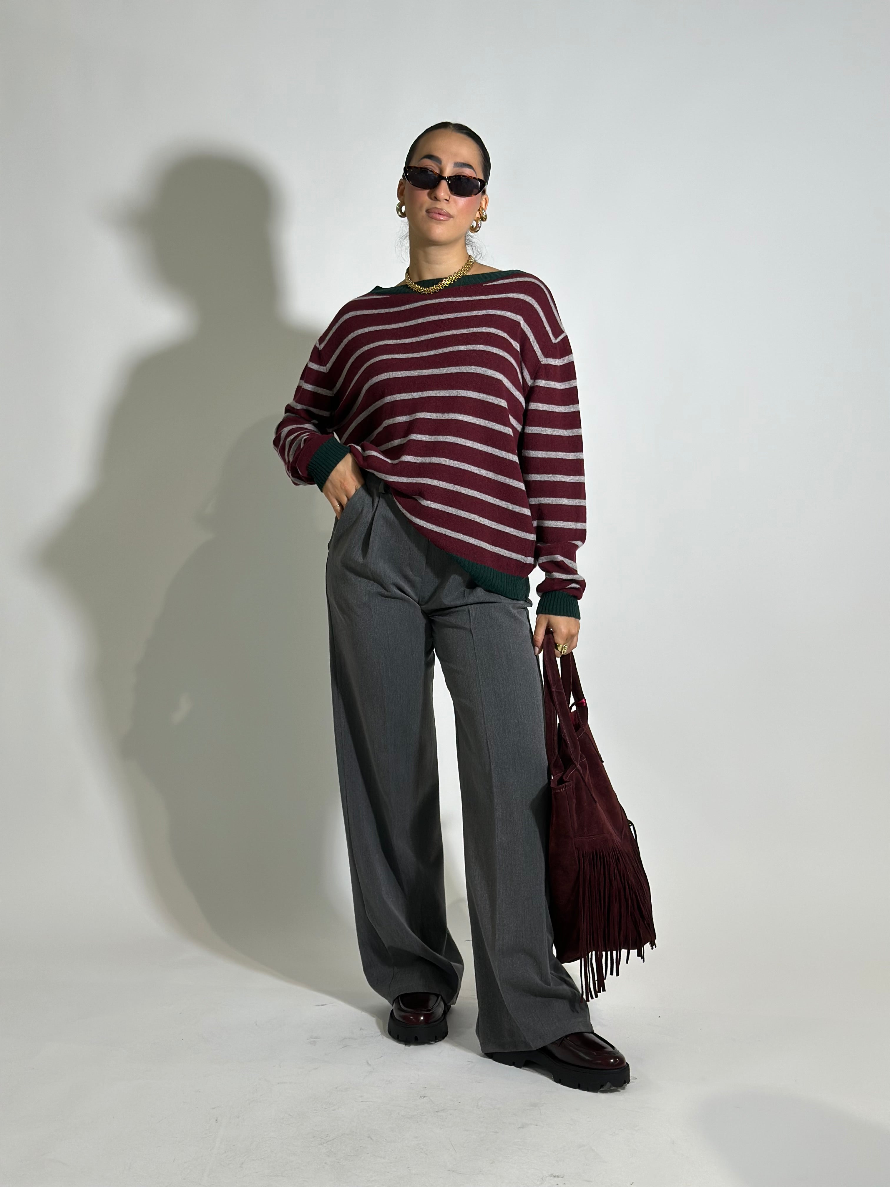 Maglia Cashmere blend 10207 BURGUNDY