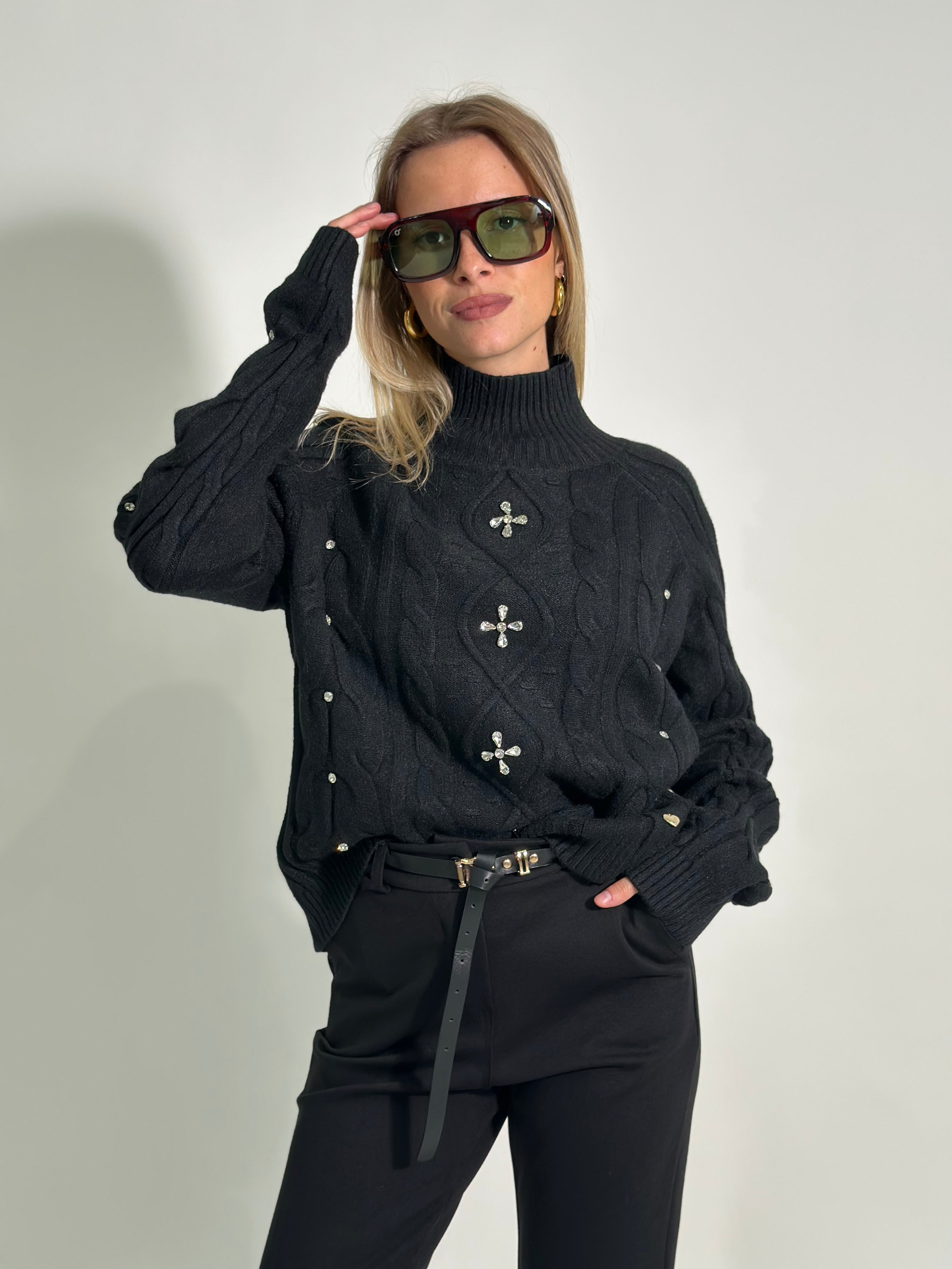 Maglia strass J28080 NERO