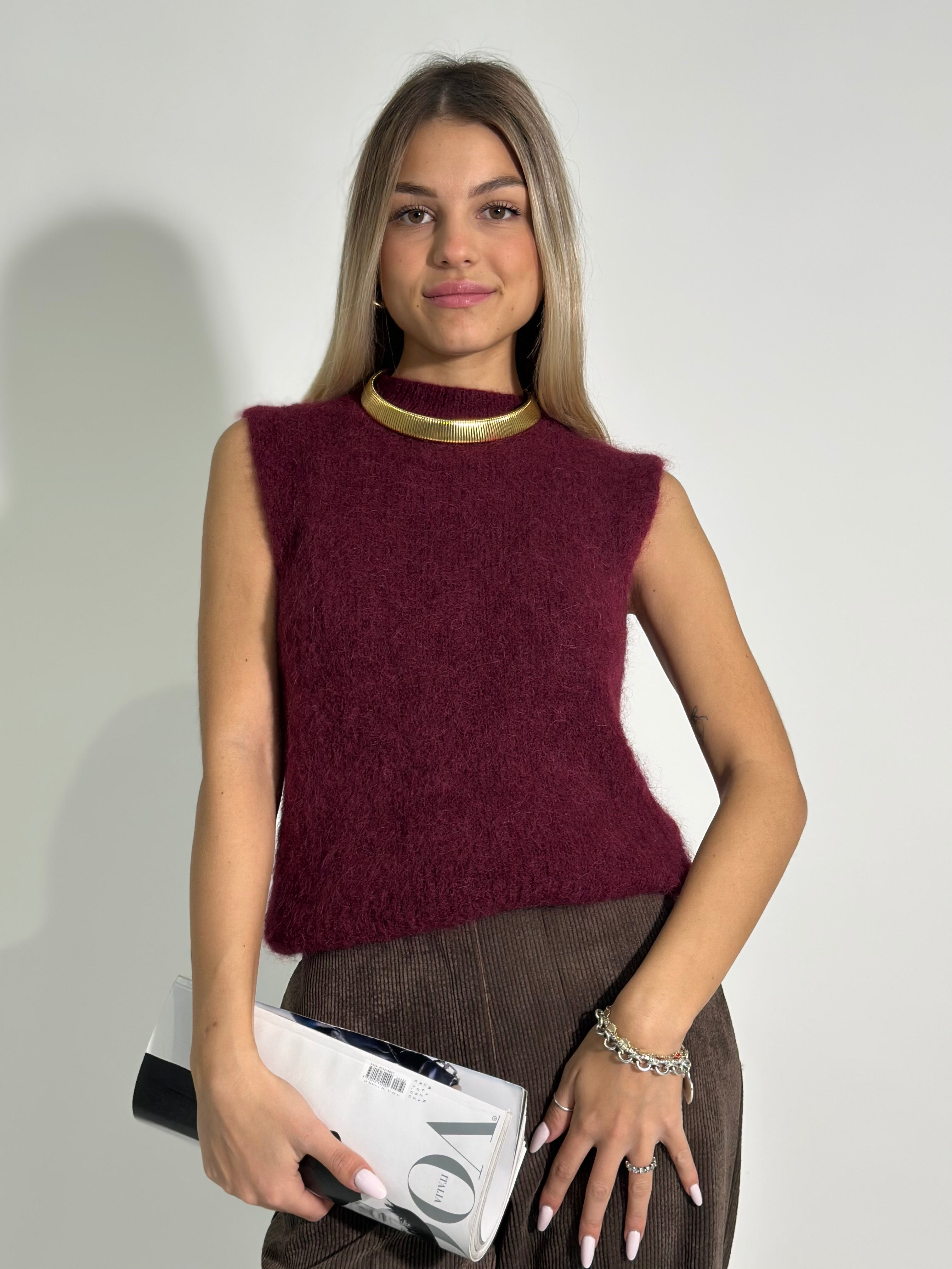 Gilet alpaca 25091 BURGUNDY