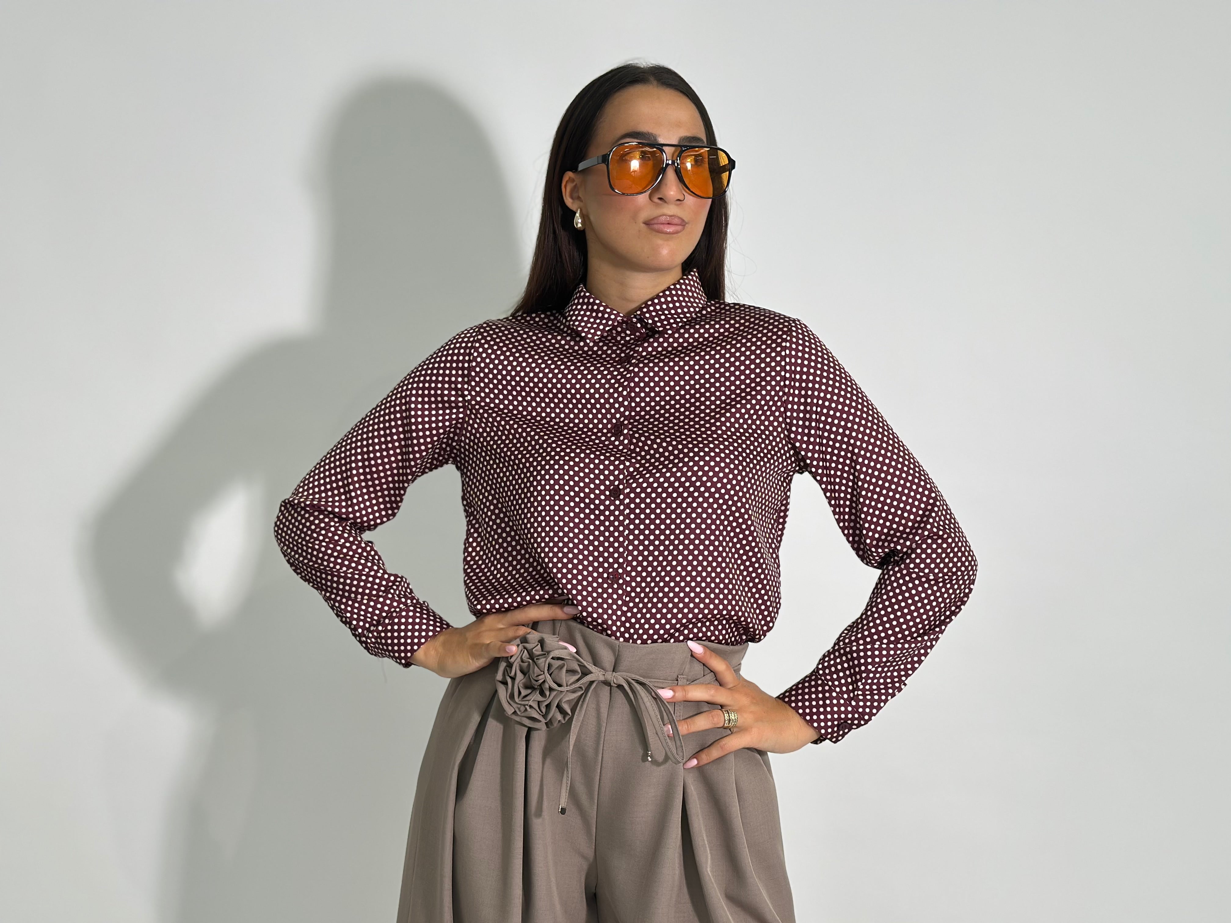 Camicia pois 24244C BURGUNDY