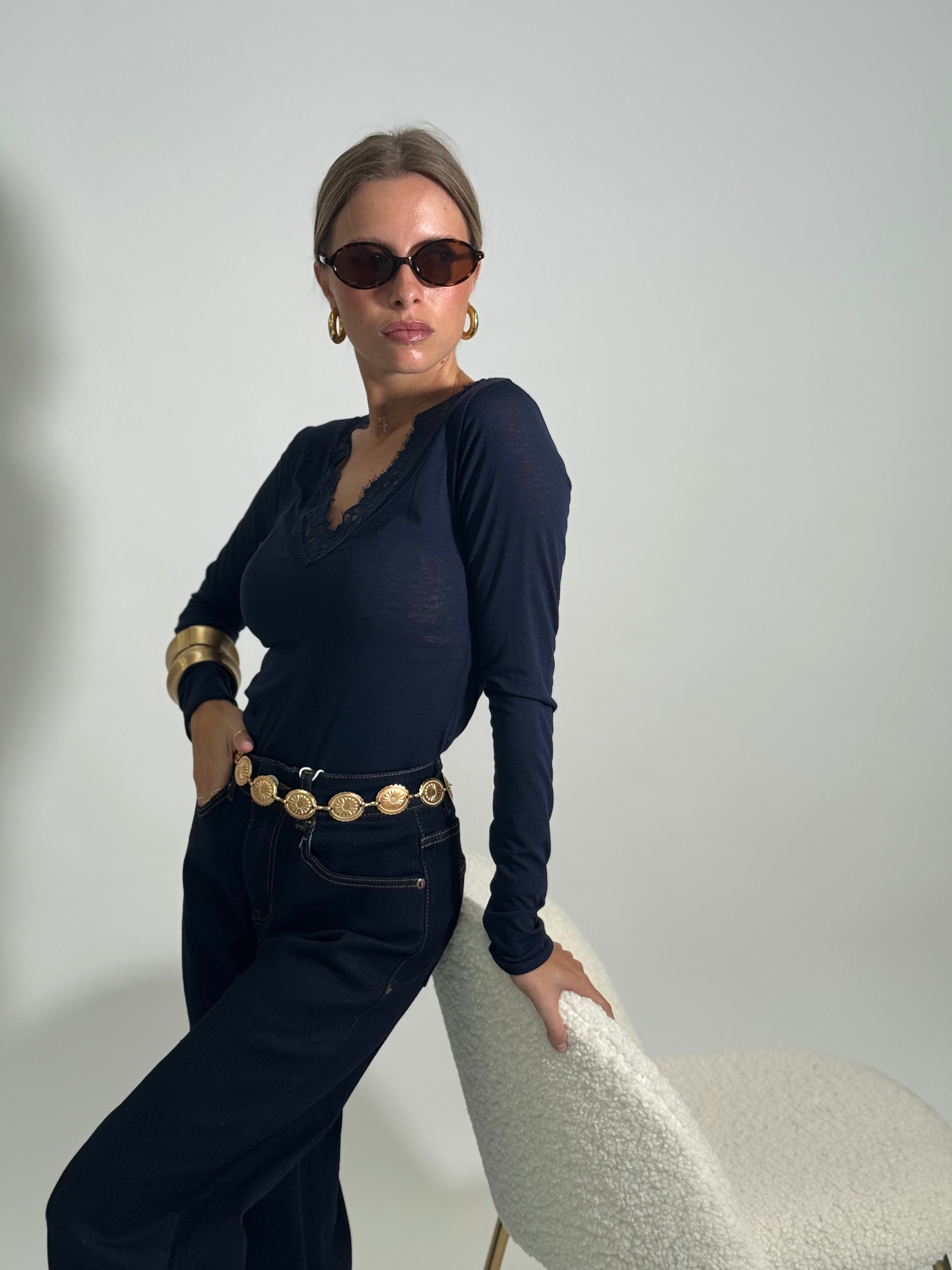 Maglia light cashmere pizzo 26546A