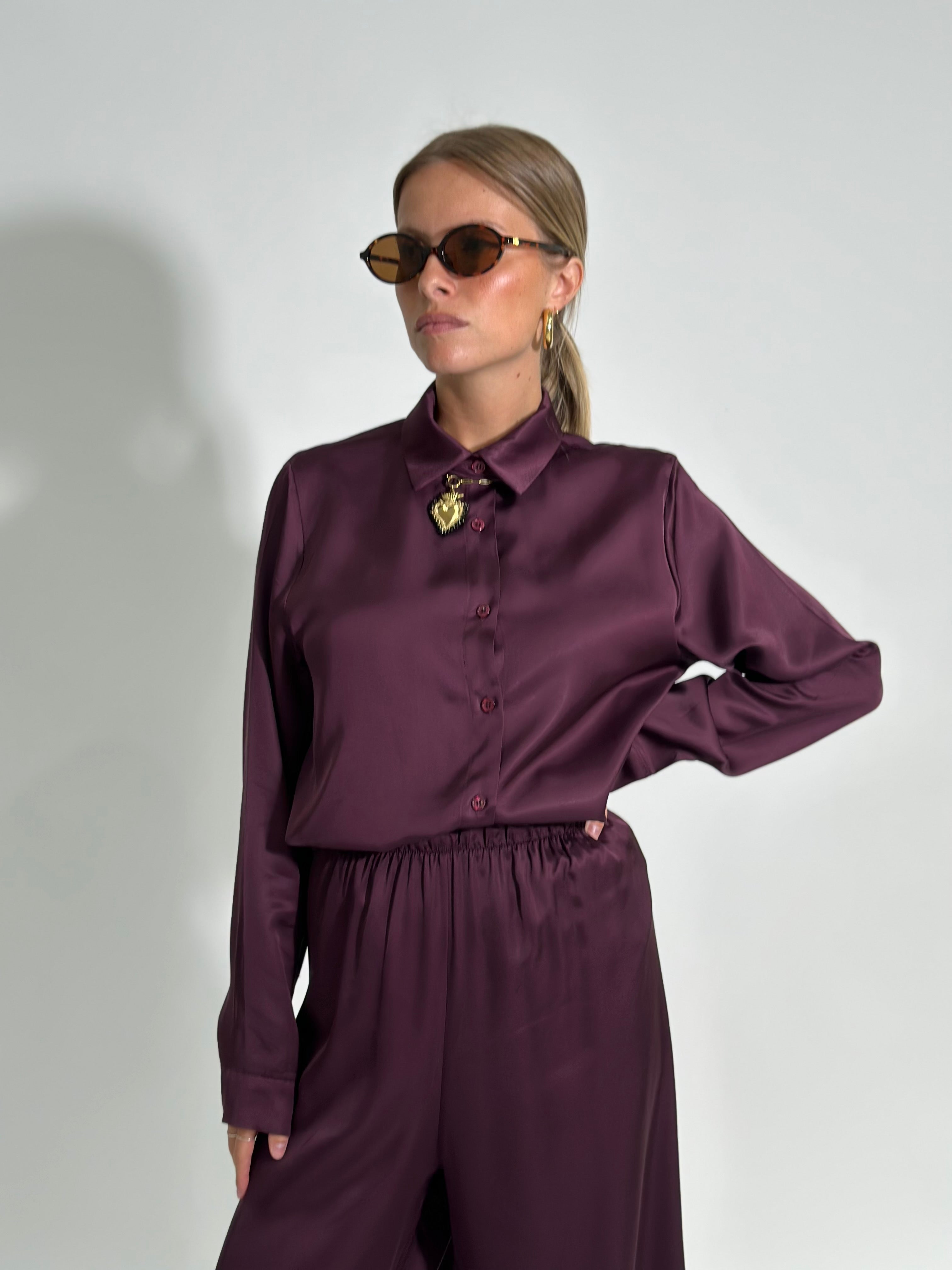 Camicia fluida 1081 BORDO'