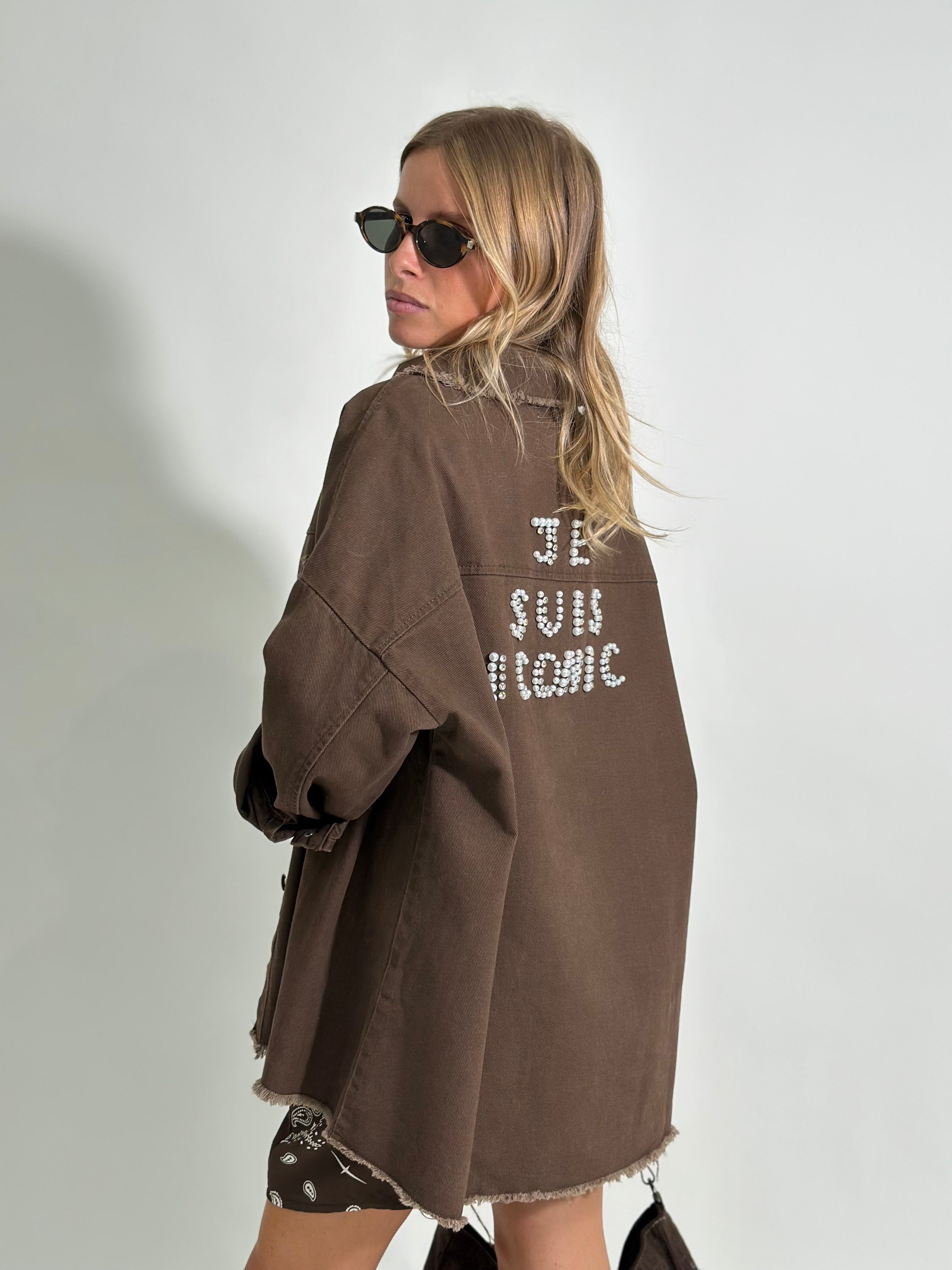 Giacca denim je suis iconic MC038J MARRONE