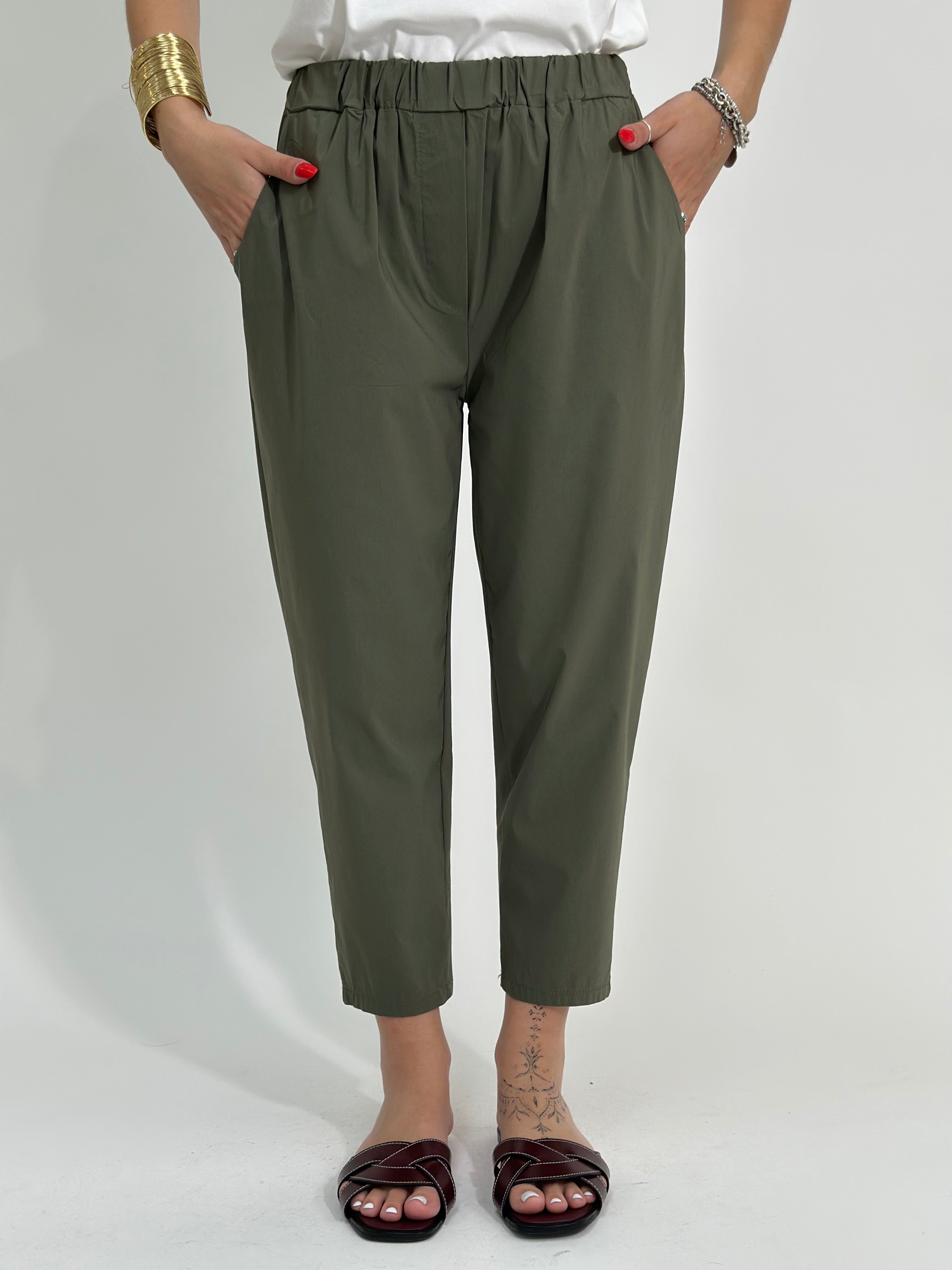 Pantalone popeline 81166 VERDE