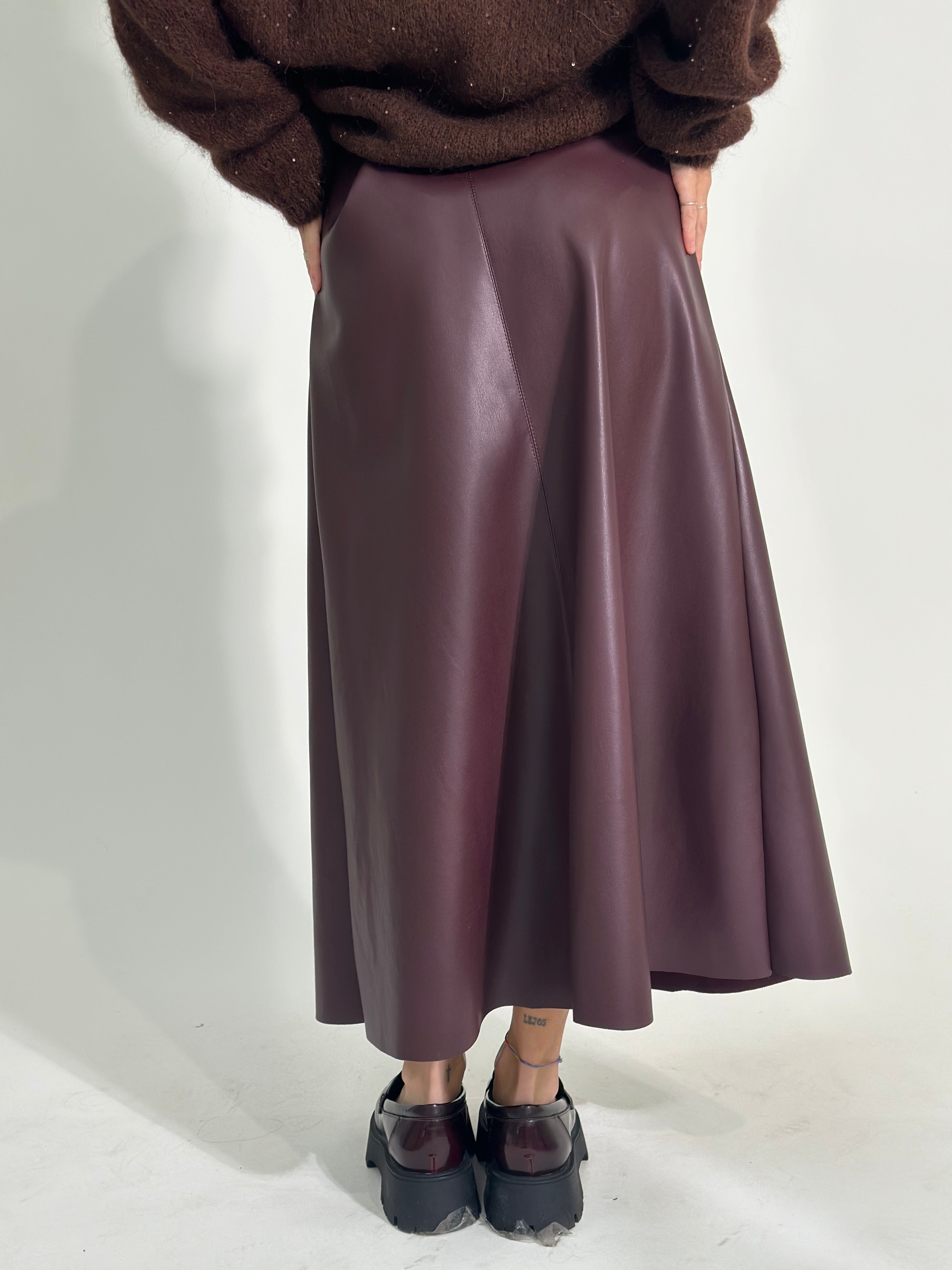 Gonna ecopelle 8066 BURGUNDY