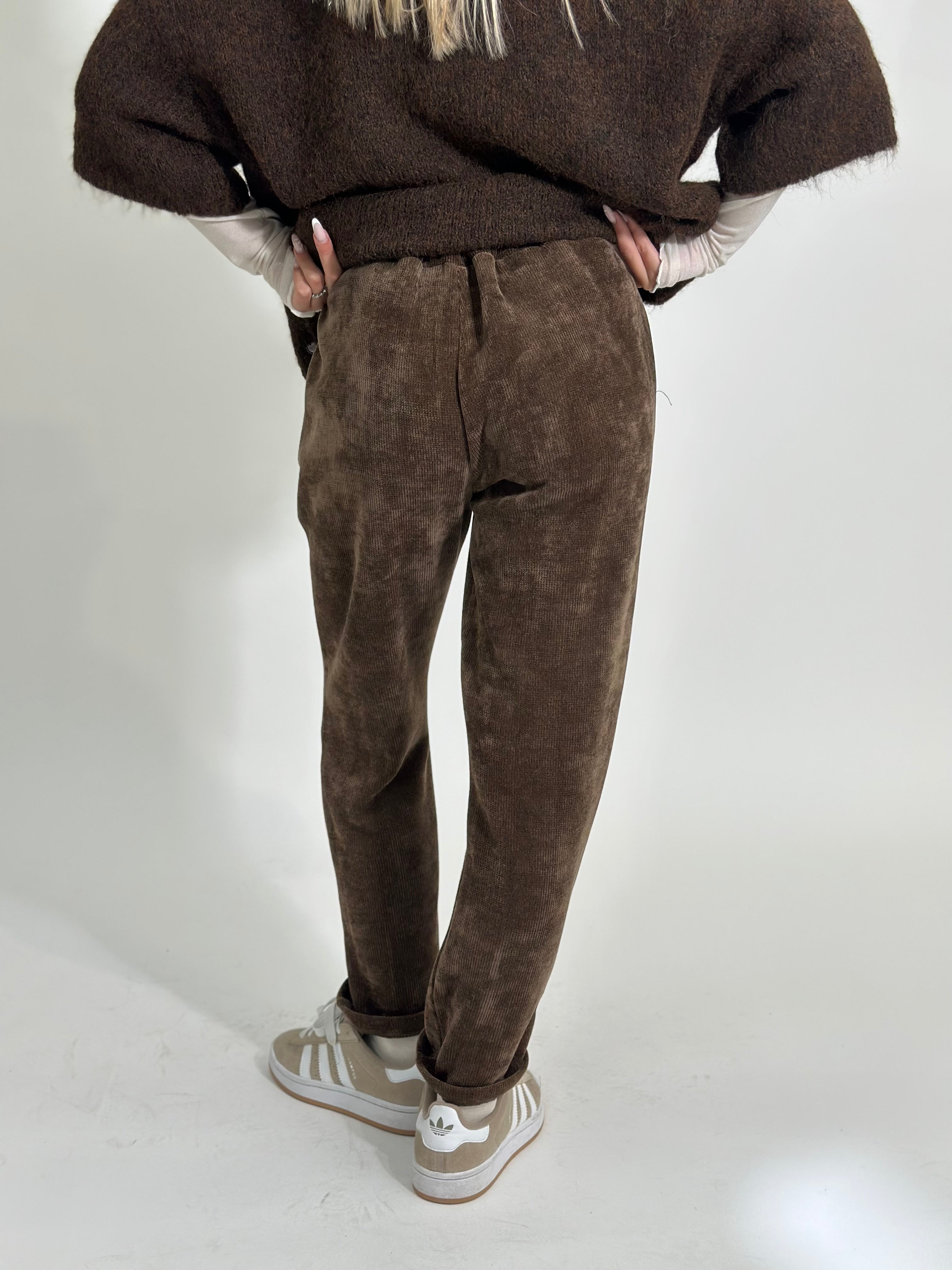 Pantalone costina K25337 CAMEL