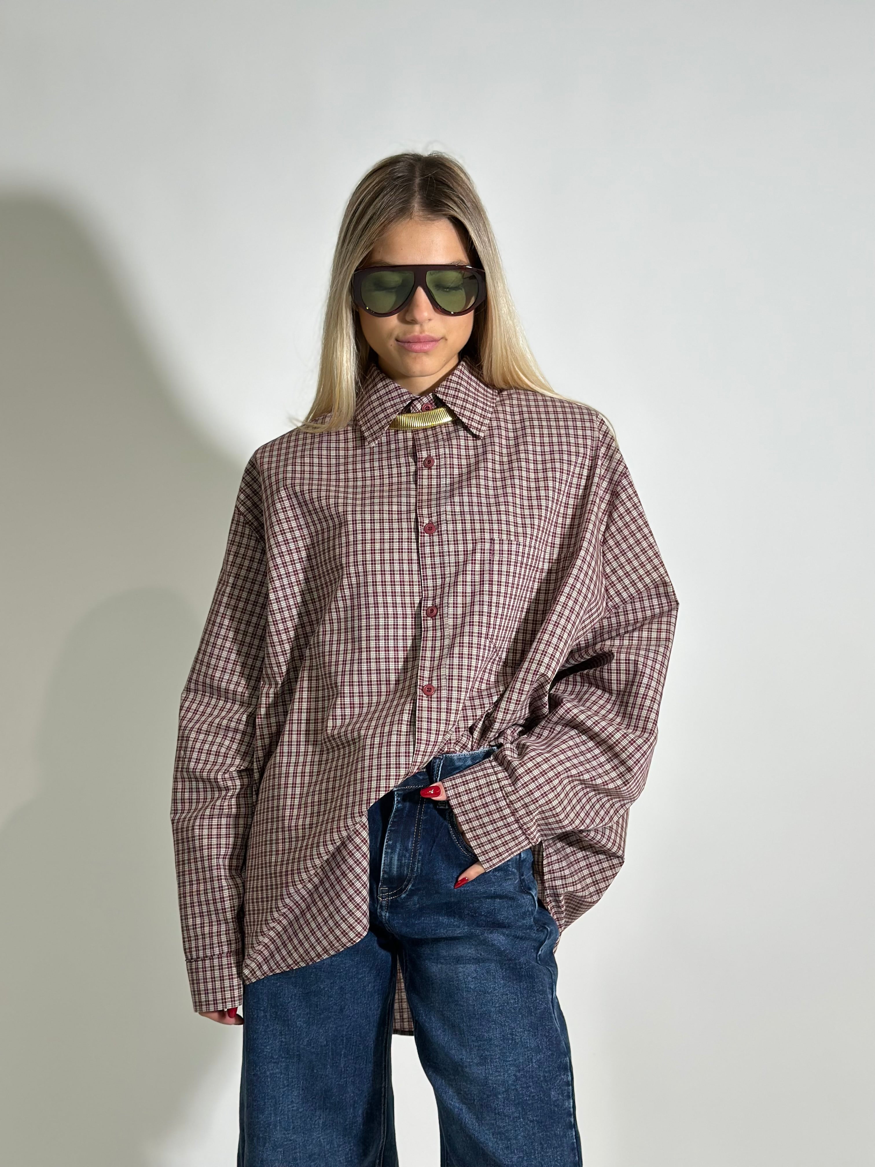 Camicia quadri 19109 BURGUNDY