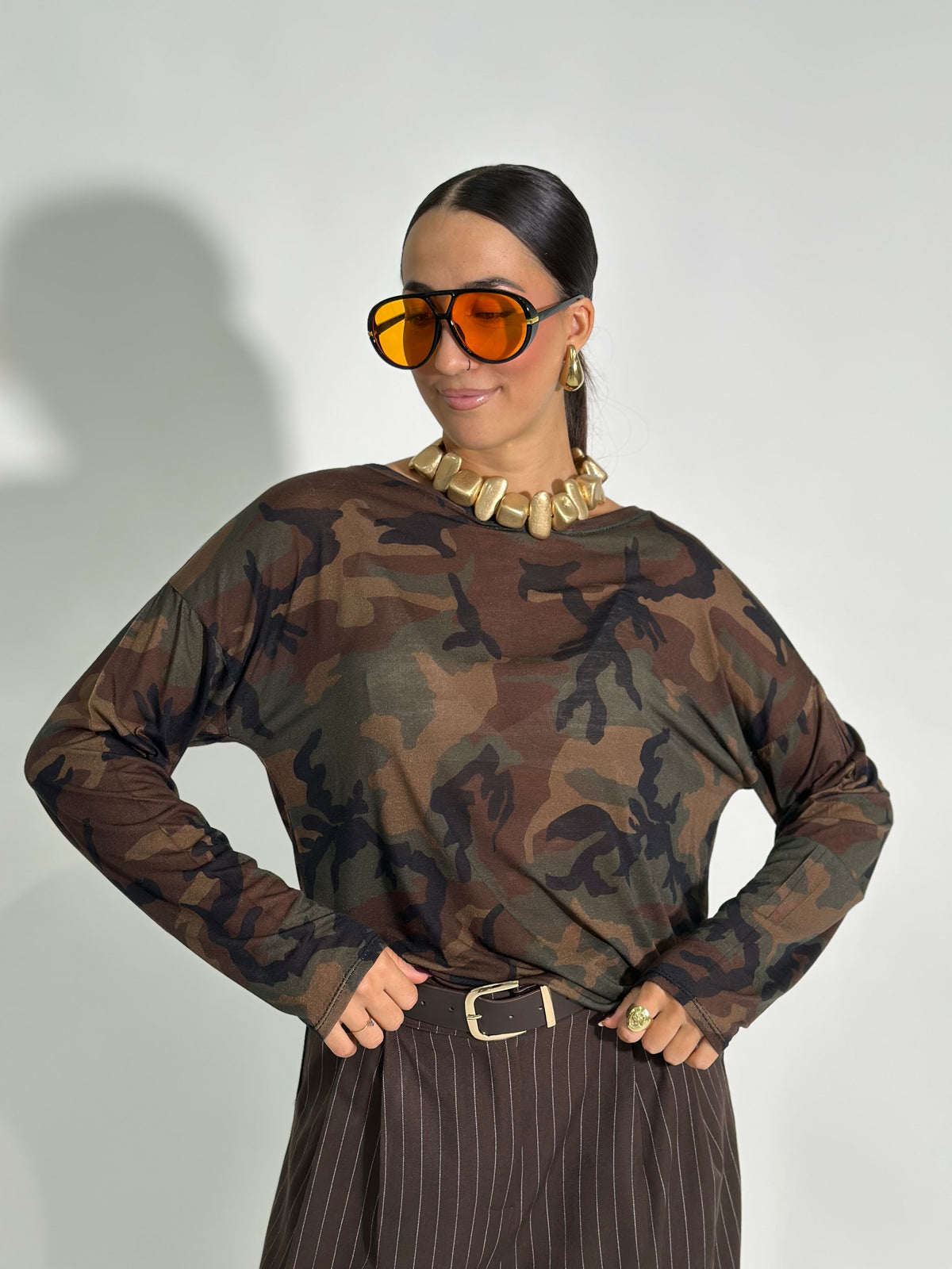 Light cashmere over CAMOUFLAGE