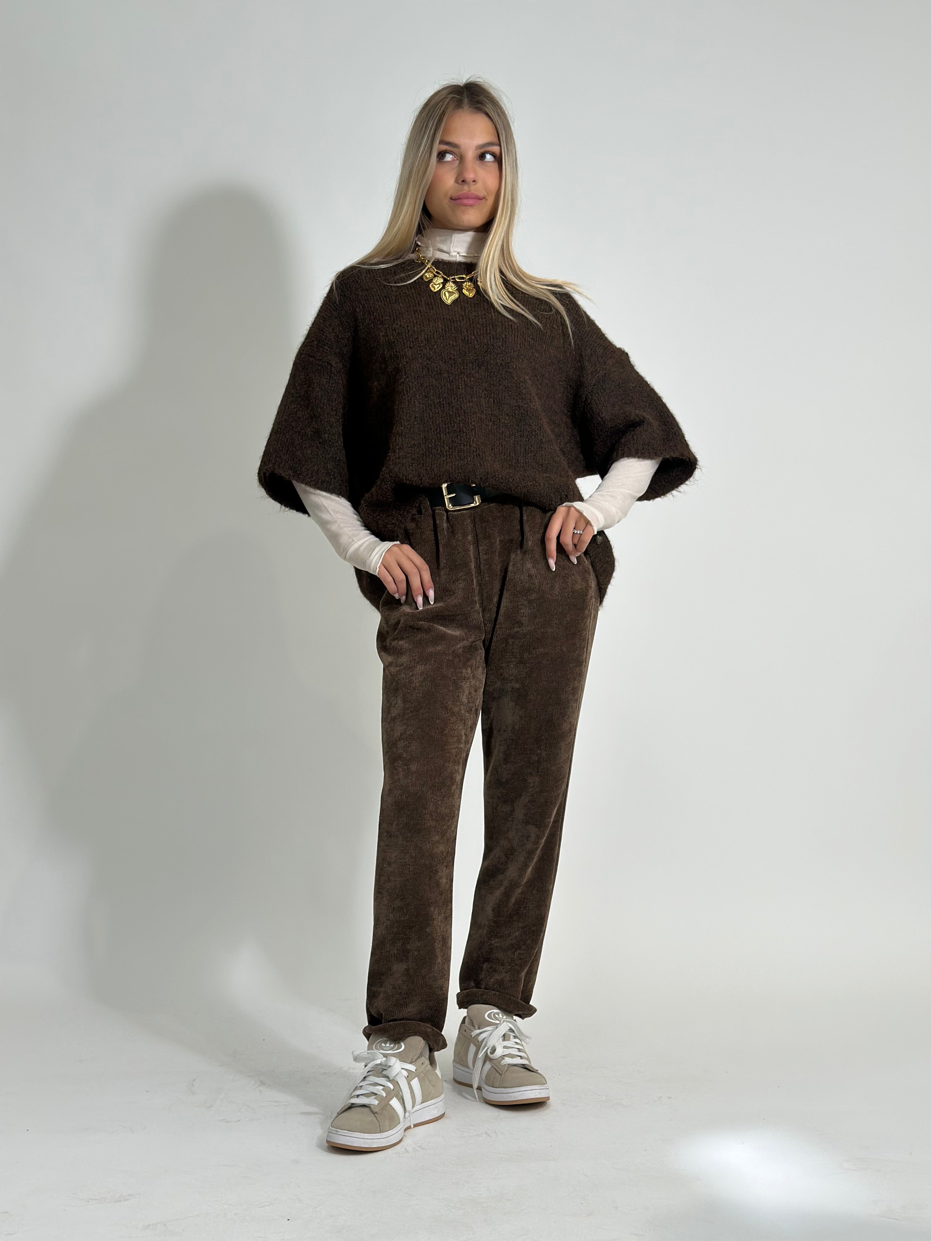 Pantalone costina K25337 CAMEL