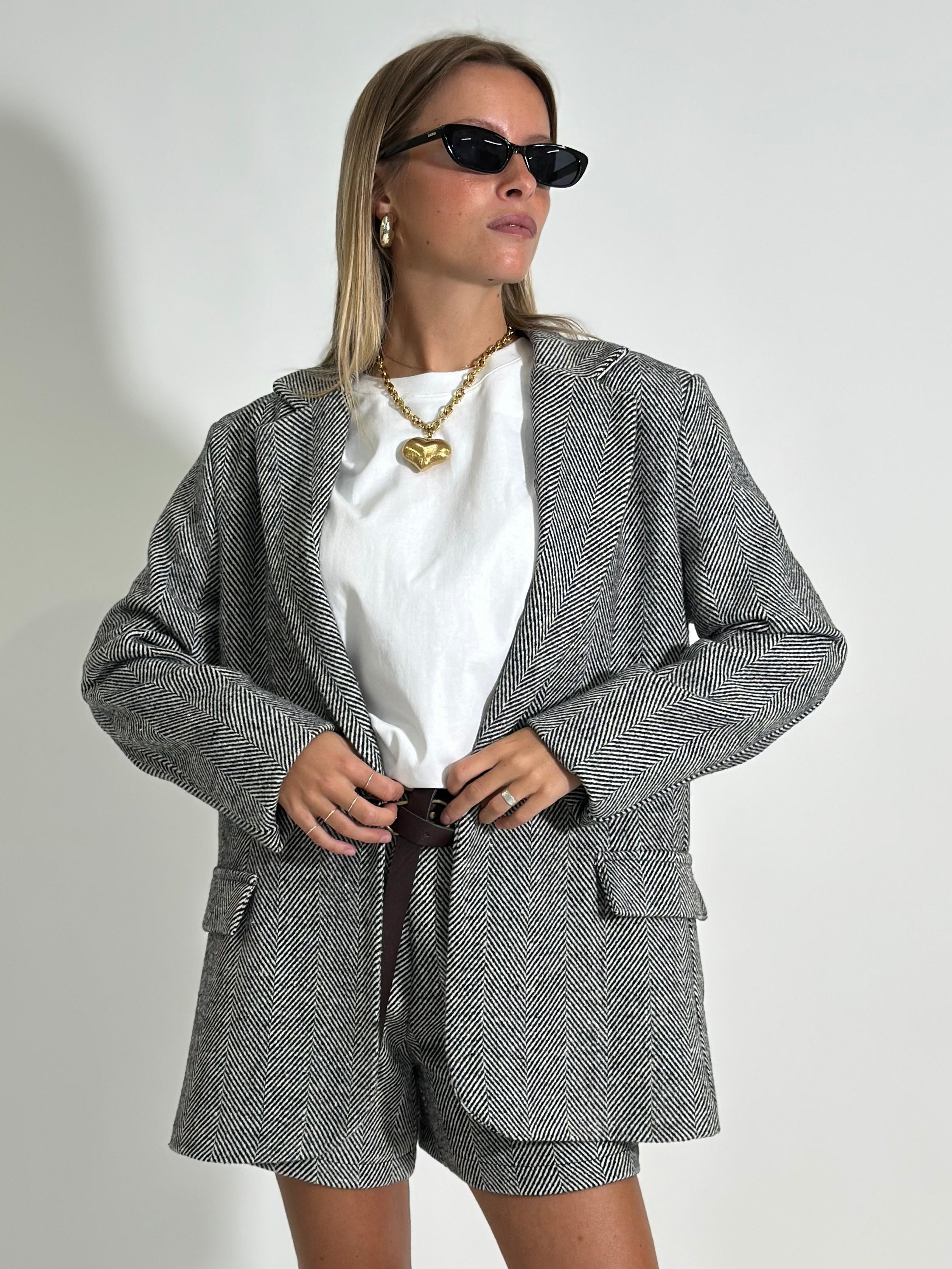 Giacca spigata 27847 NERO