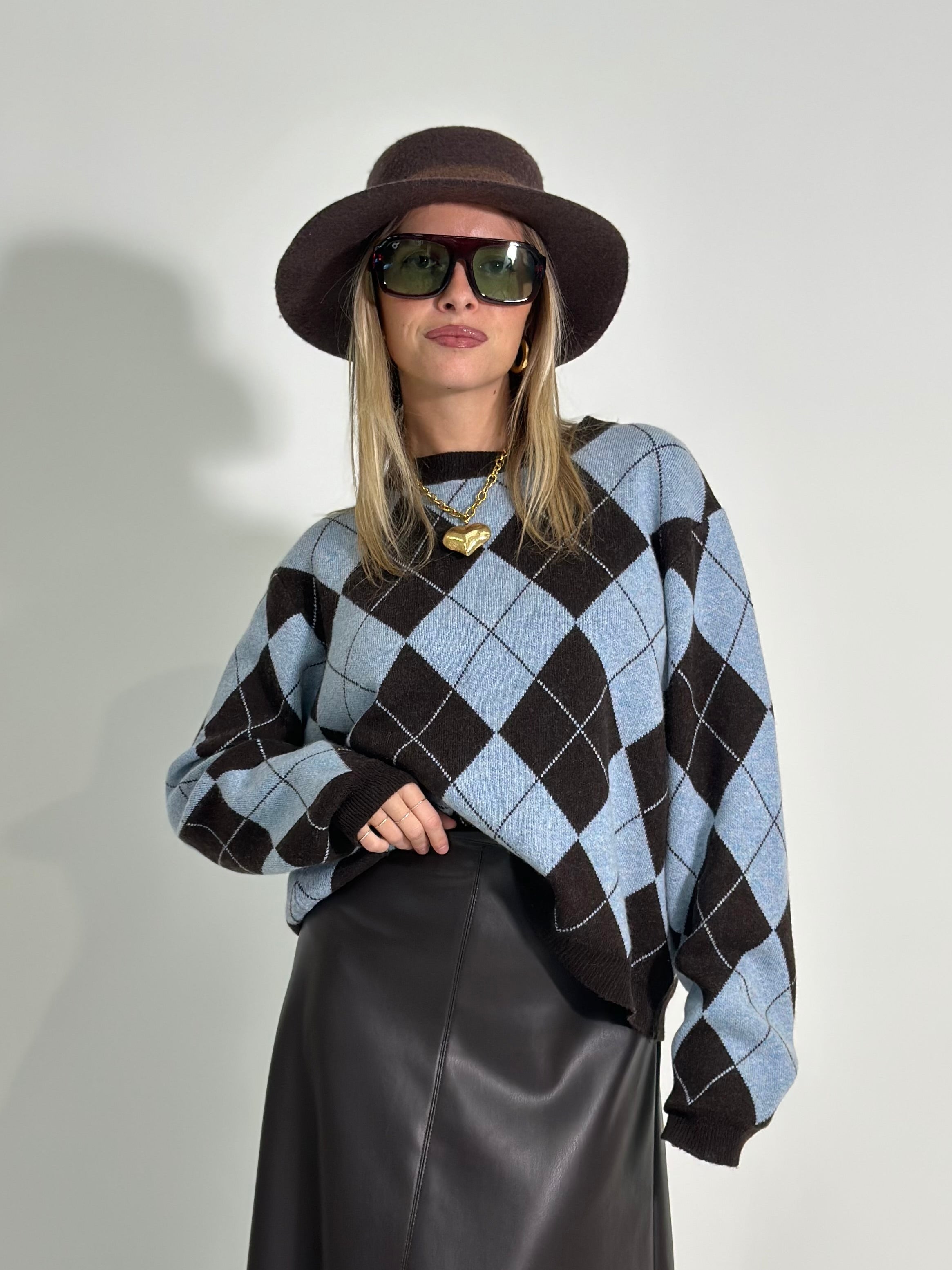 Maglia rombi 25136 CIELO