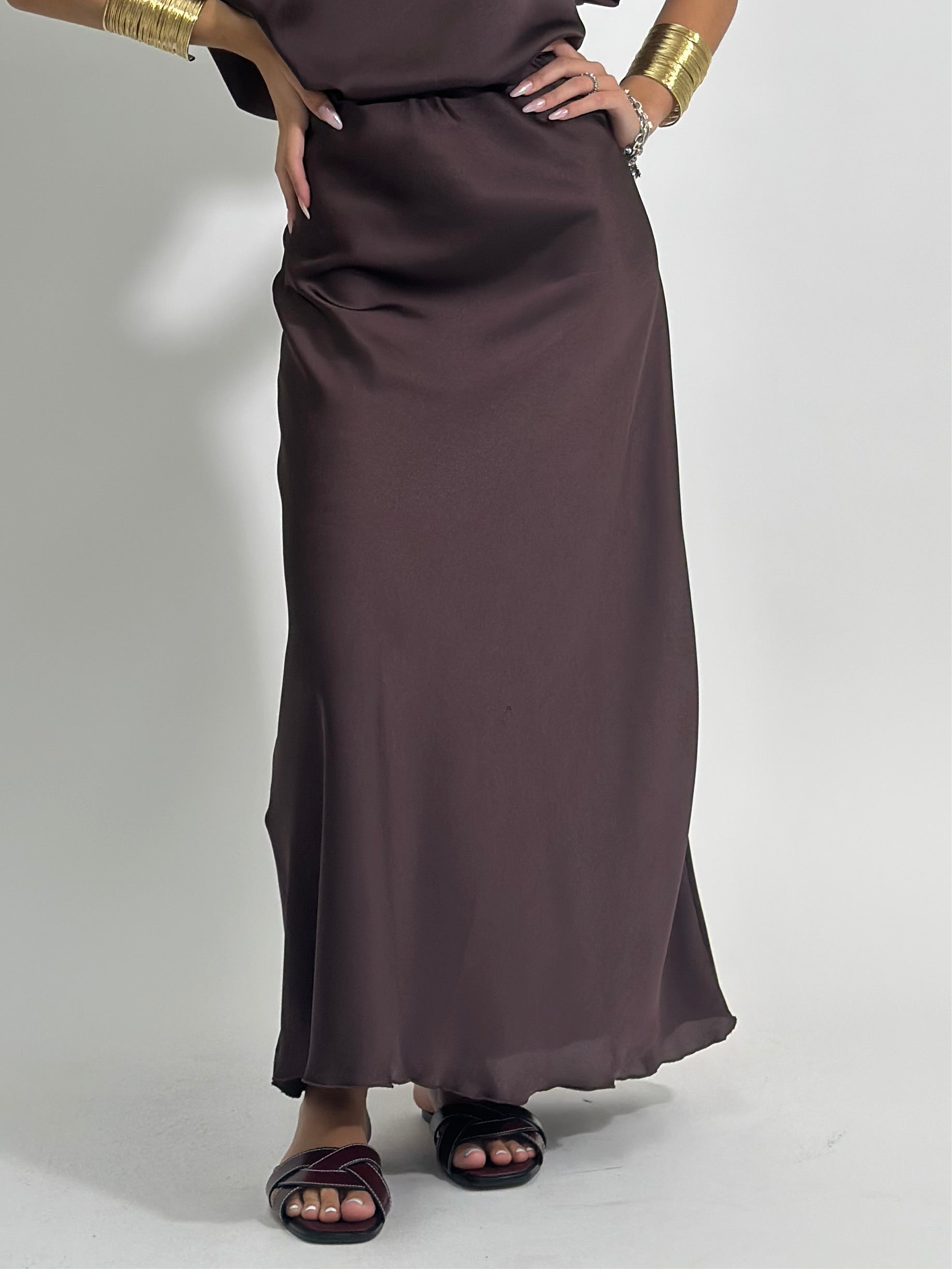 Gonna satin 2236 BROWN