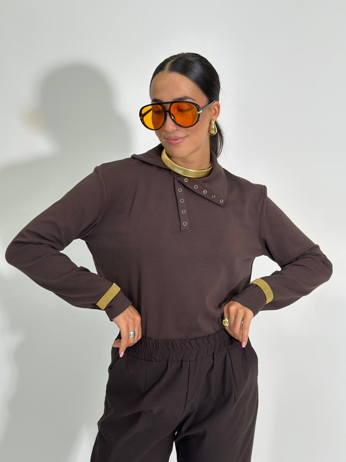 Maglia collo diagonale 260321 MORO