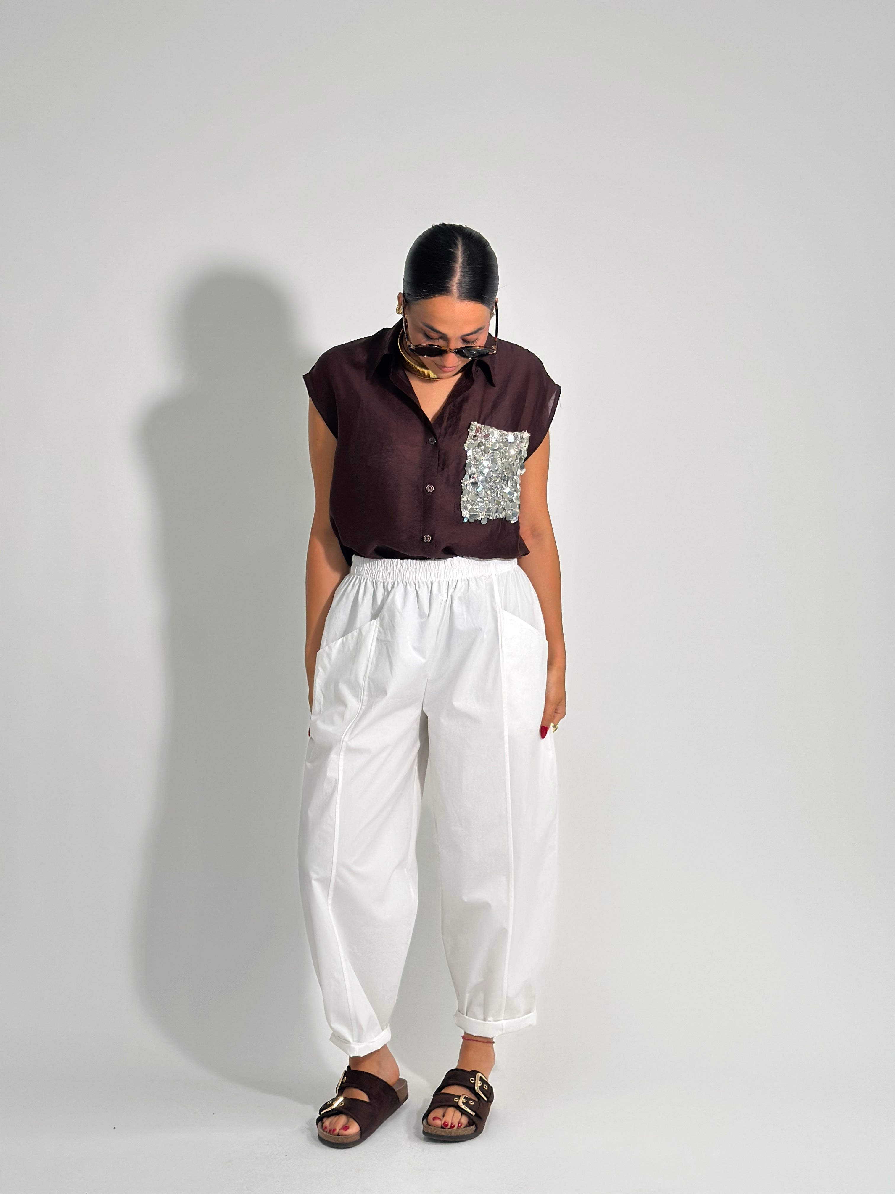 Pantalone baloon 83206 BIANCO