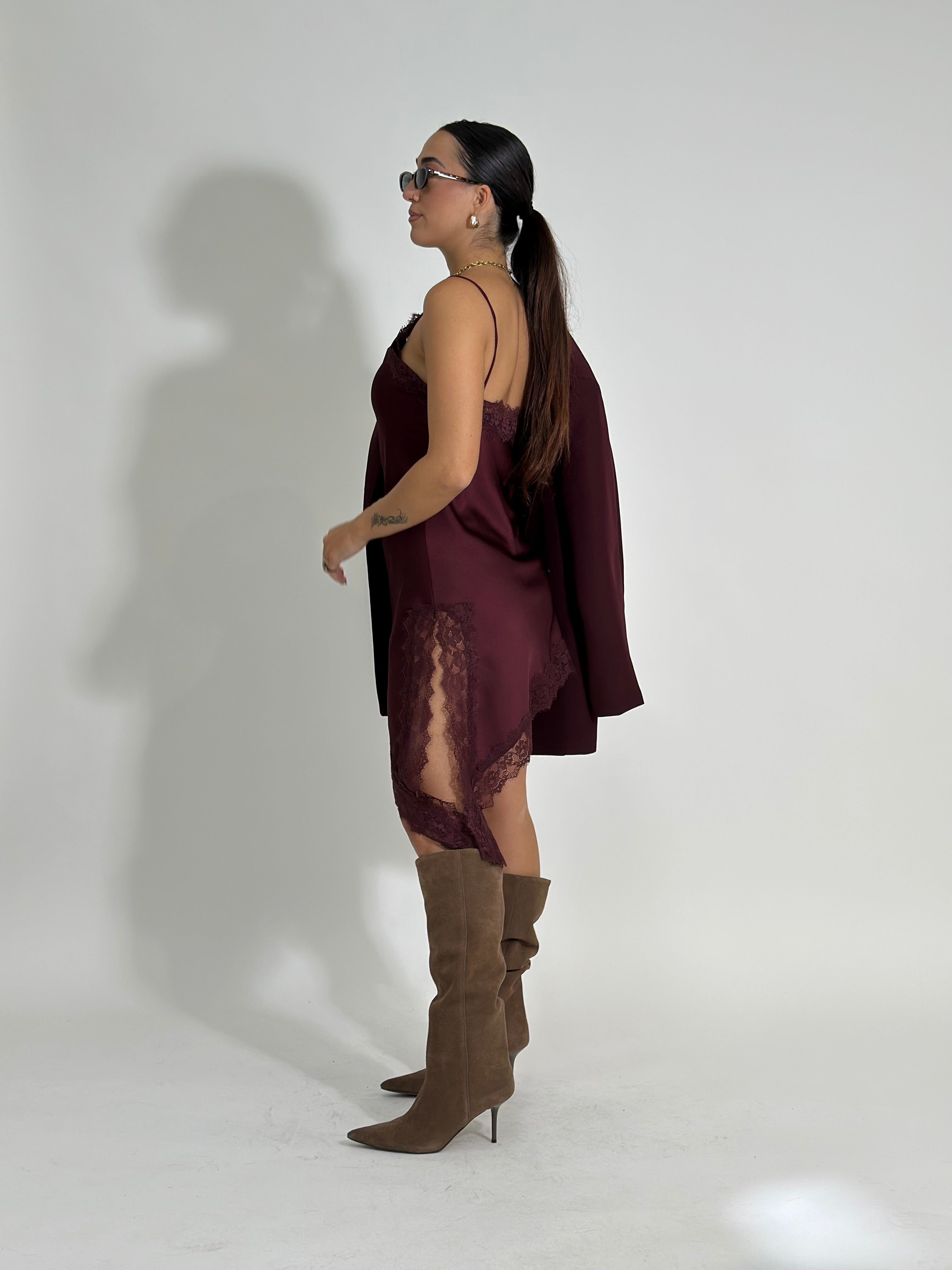 Top pizzo 2707 BURGUNDY
