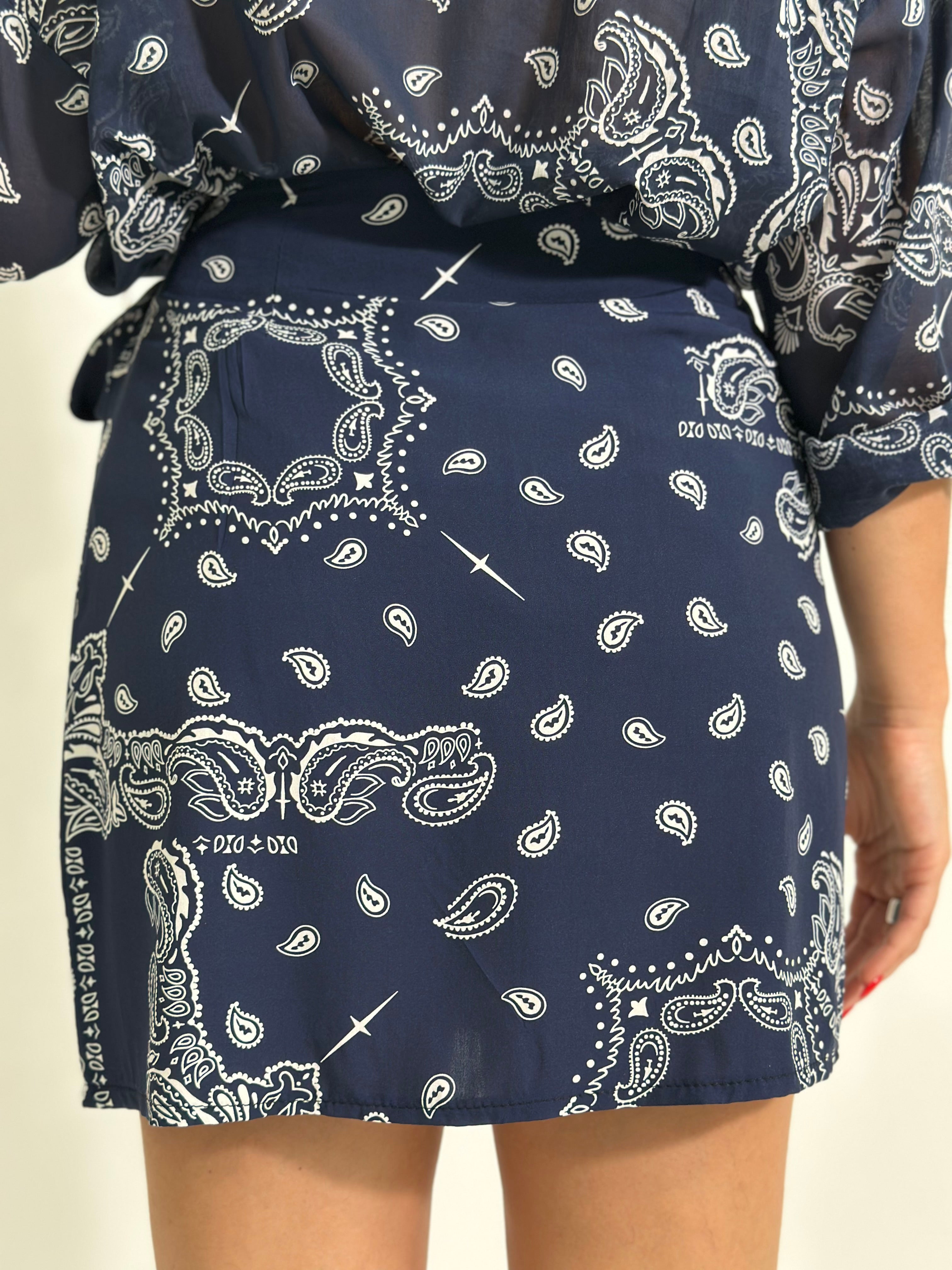 Gonna pareo corta bandana 26271 BLU