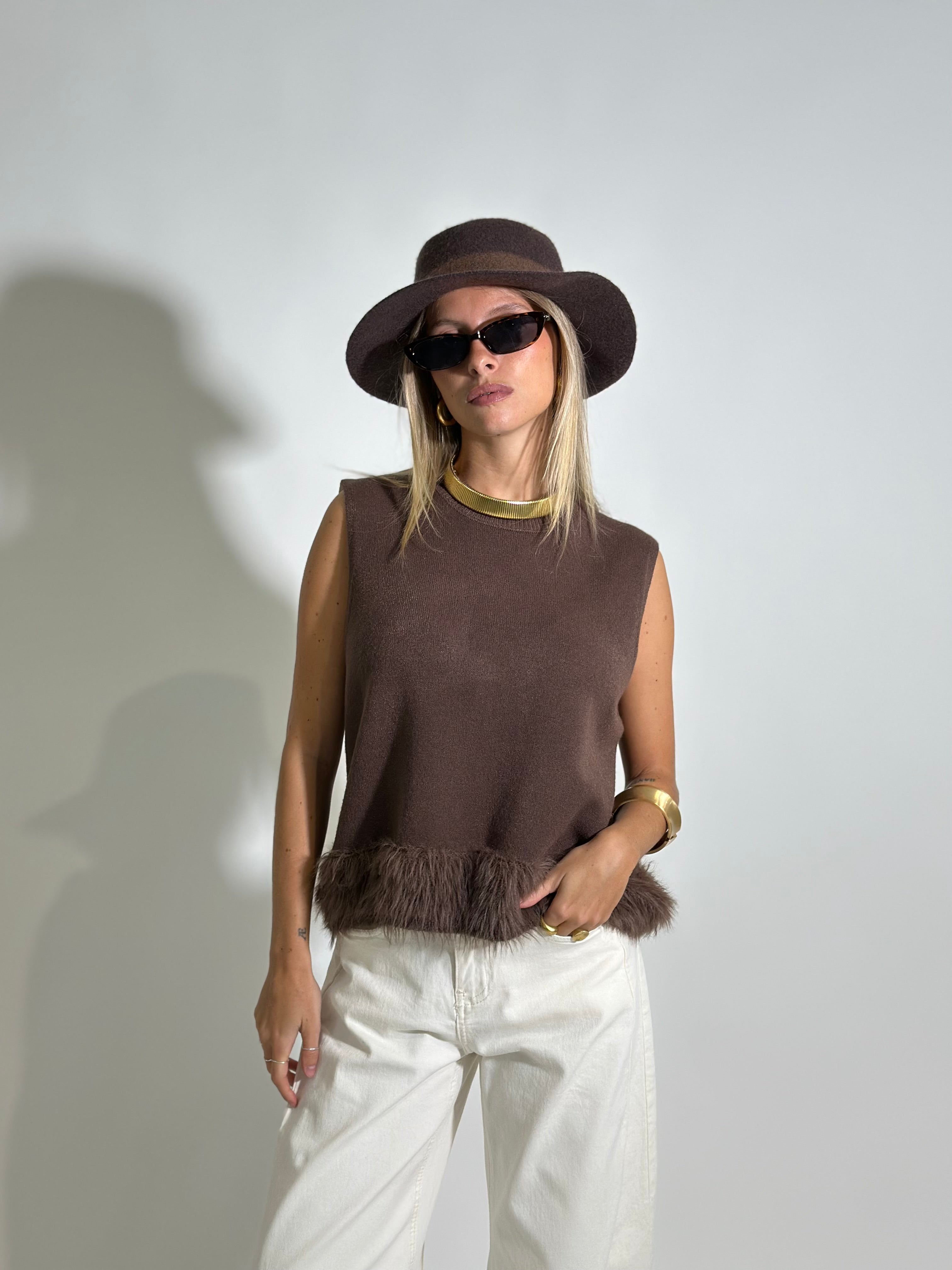 Gilet fluffy 6249 MORO