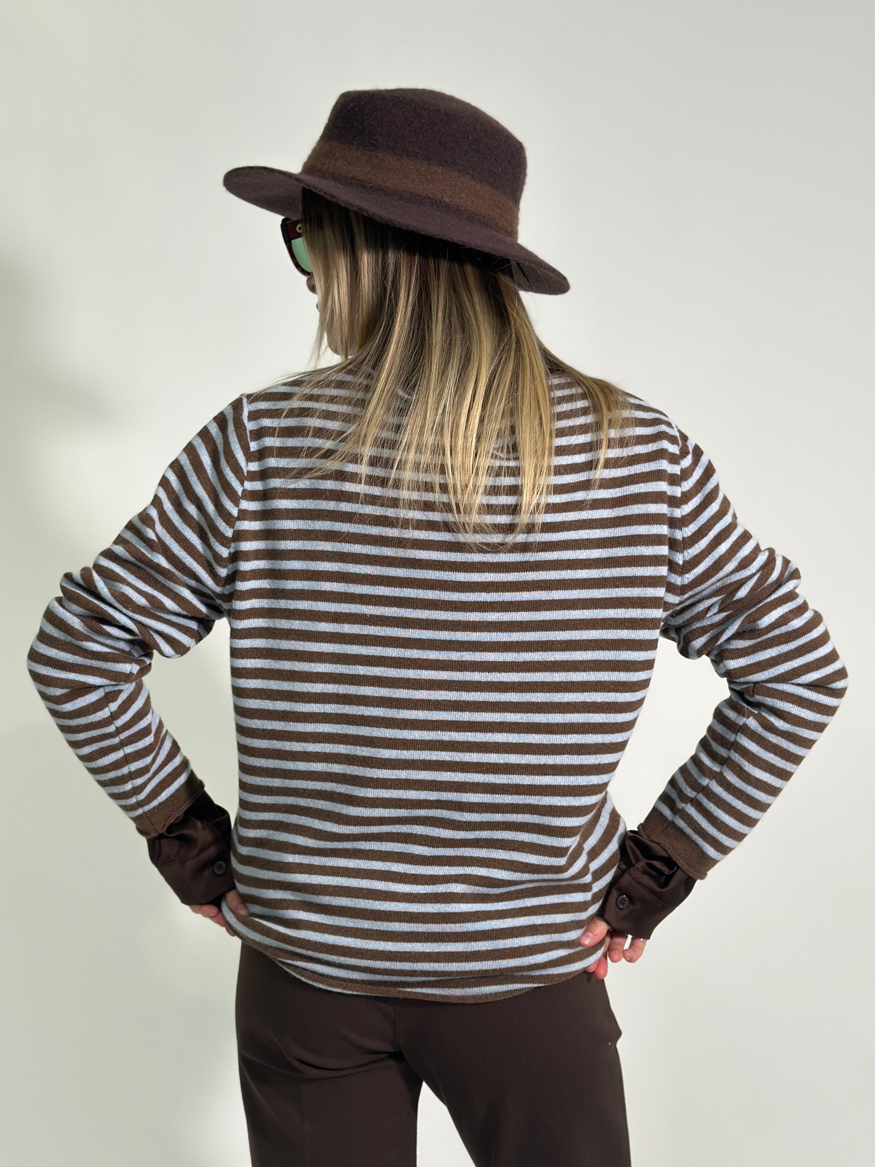 Maglia cashmere blend 6631 CIELO MORO