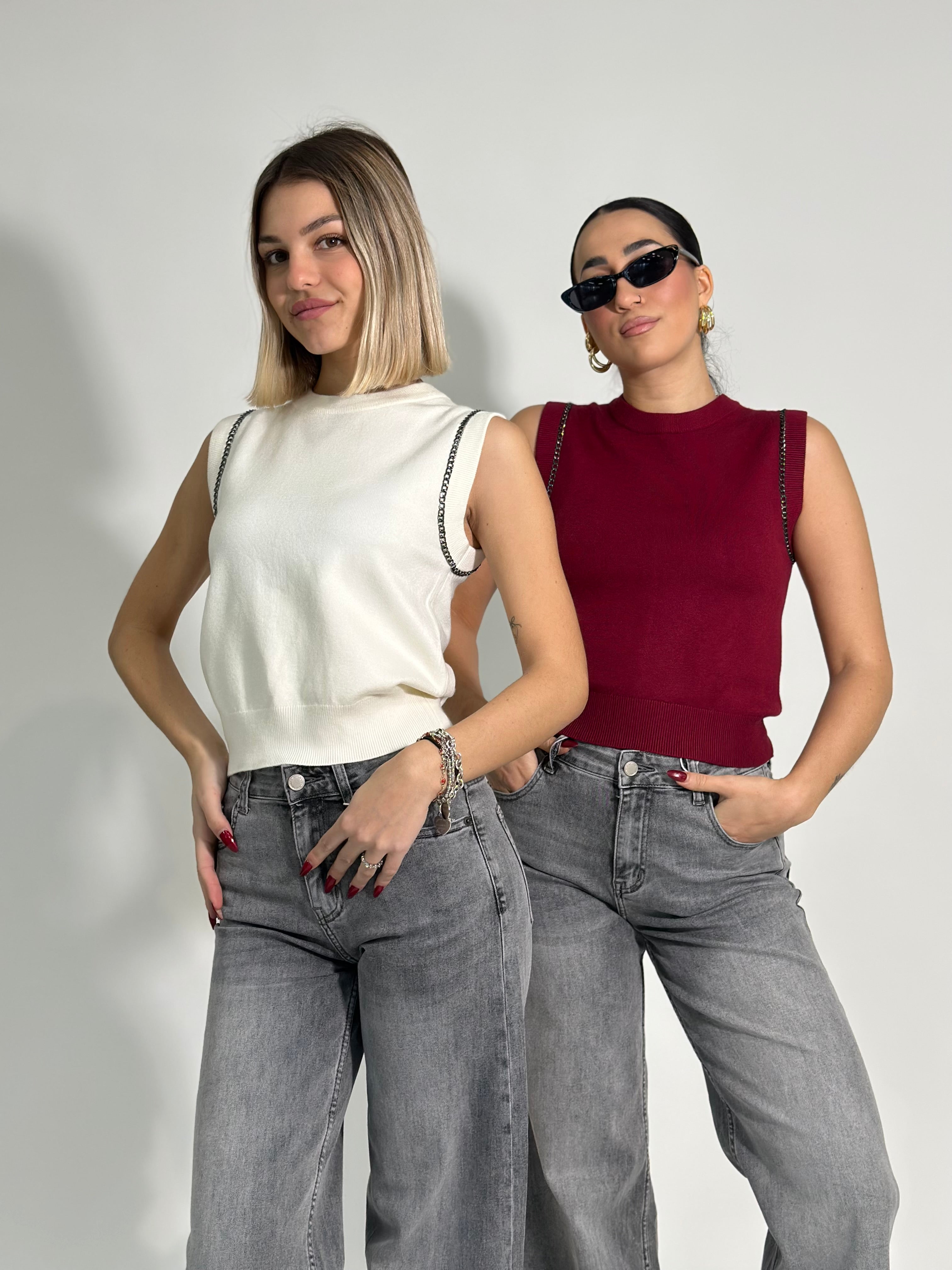 Maglia gilet 9657 BURGUNDY