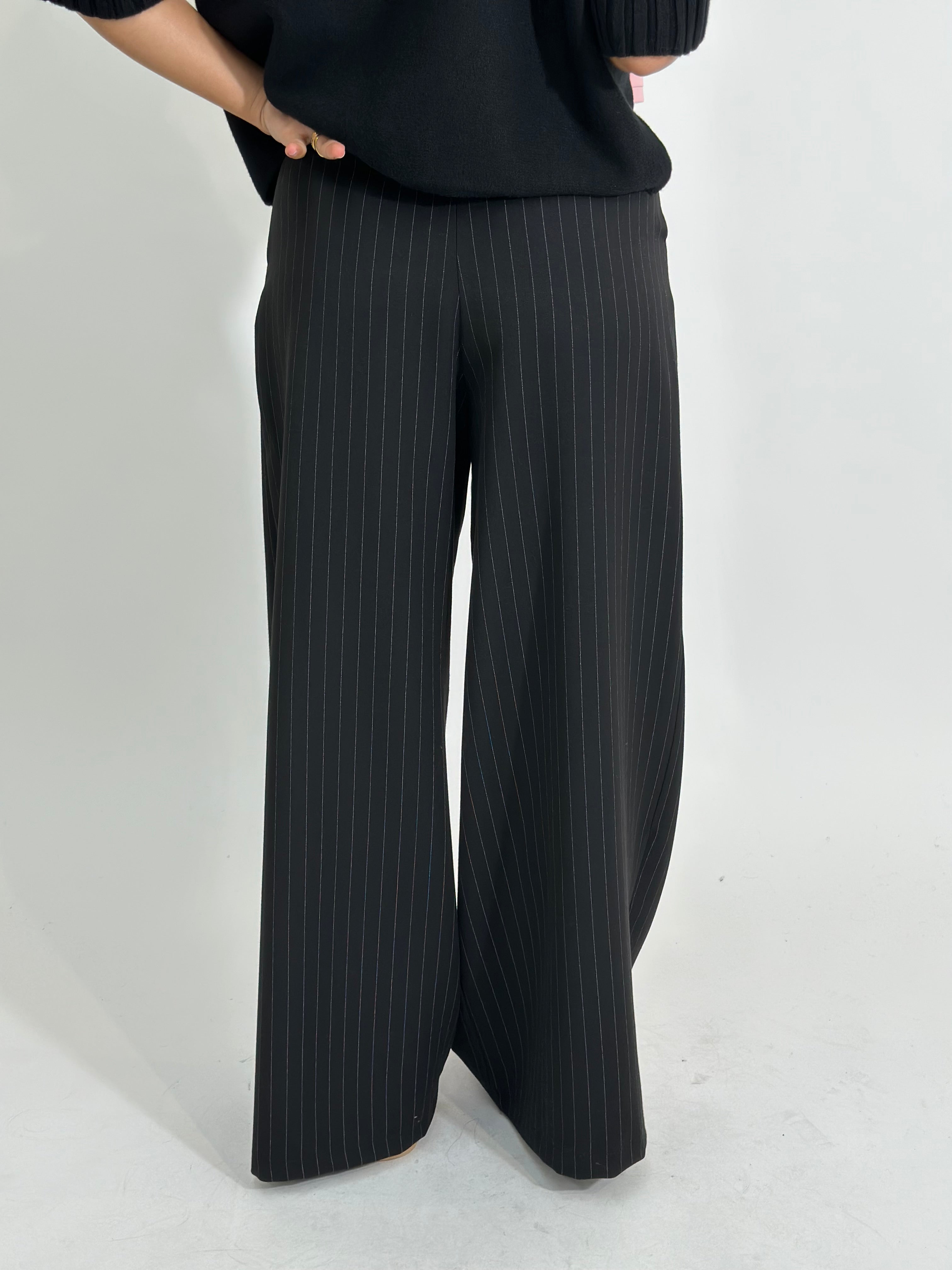 Pantalone gessato 7158 NERO