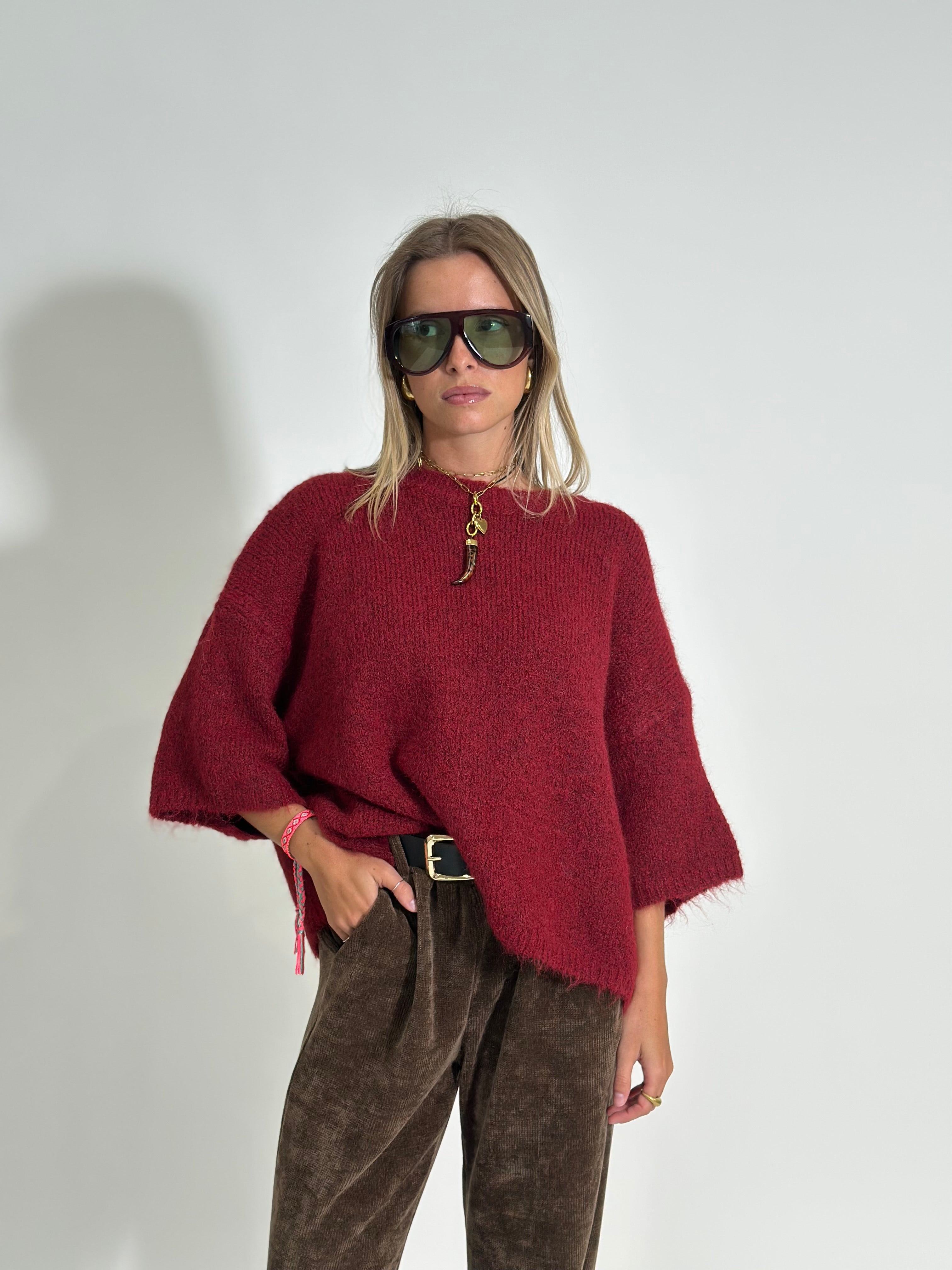 Maglia scatoletta A25179 BURGUNDY