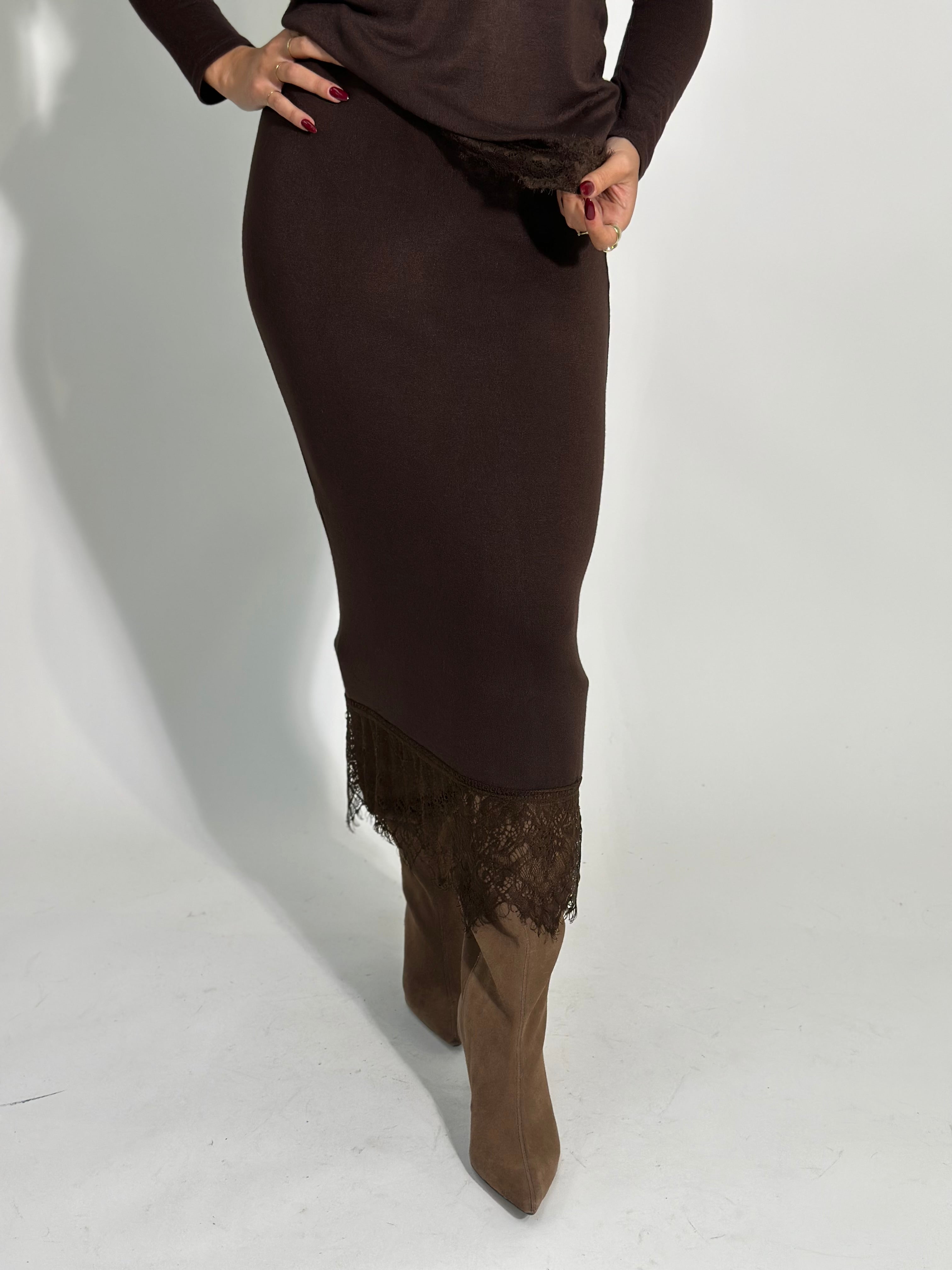 Gonna maglina pizzo X2187