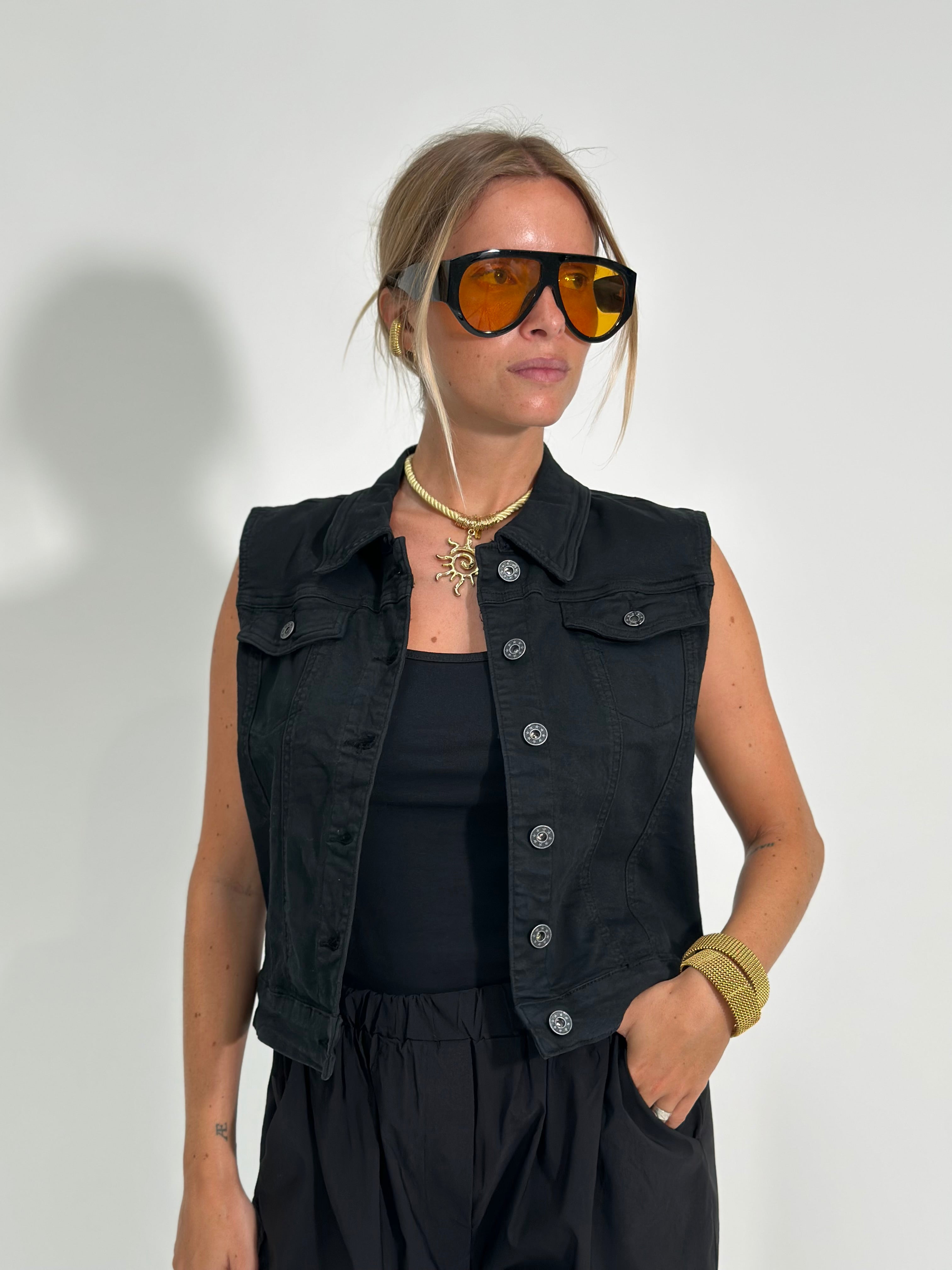 Gilet denim 9609-NERO