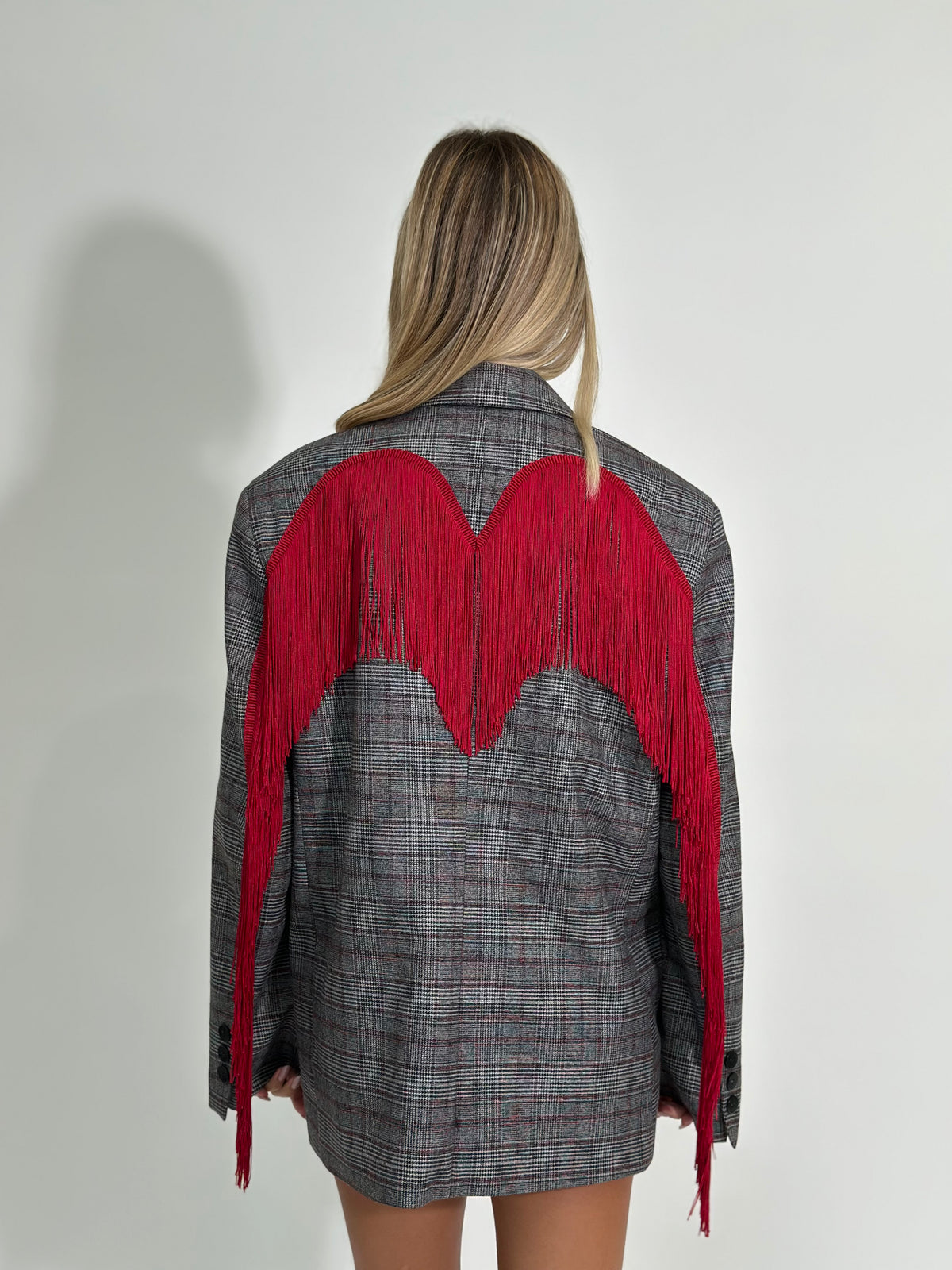 Giacca virale tartan Lumina 5936 BORDO'