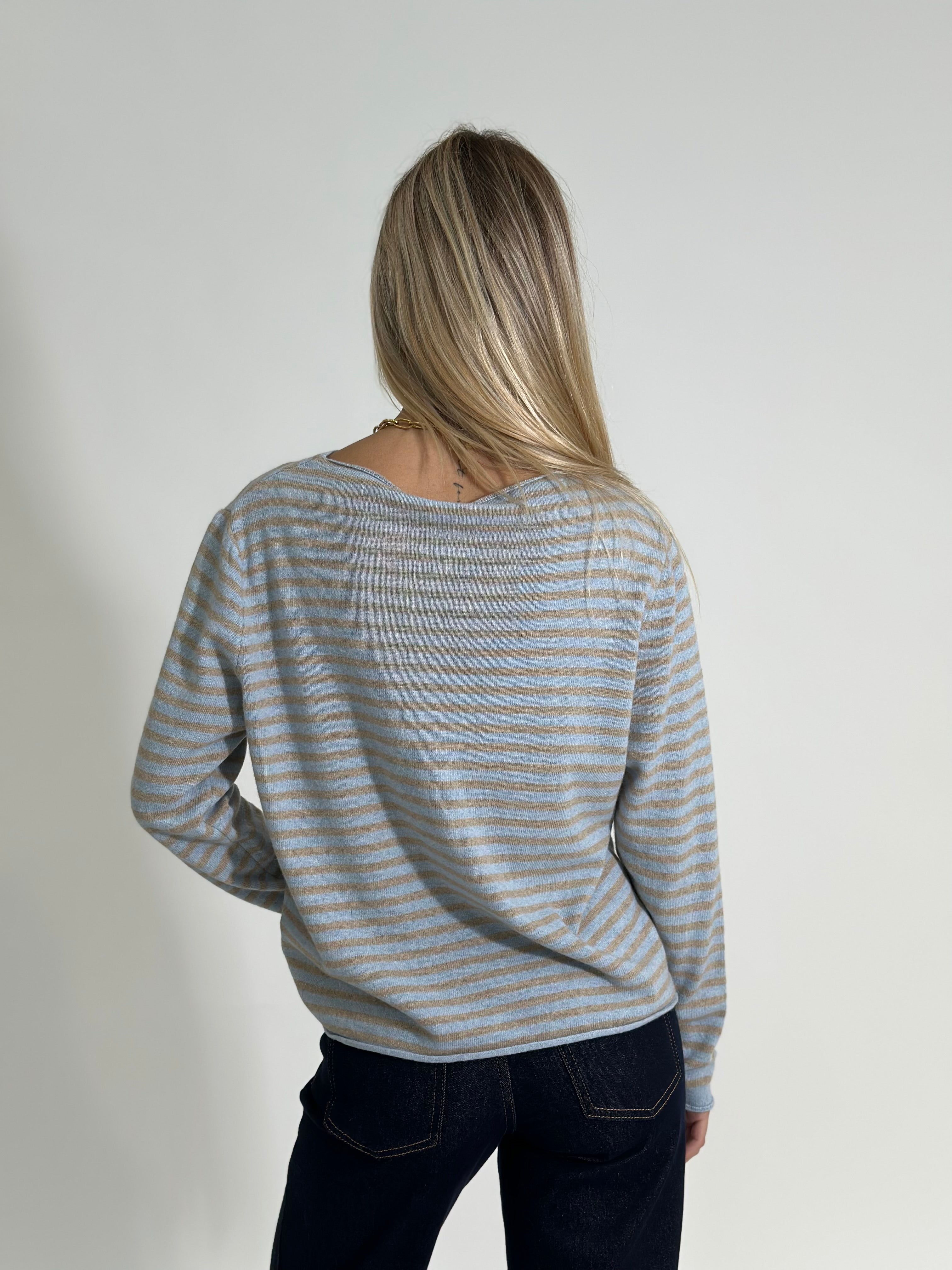 Maglia cashmere blend 6631 AZZURRO