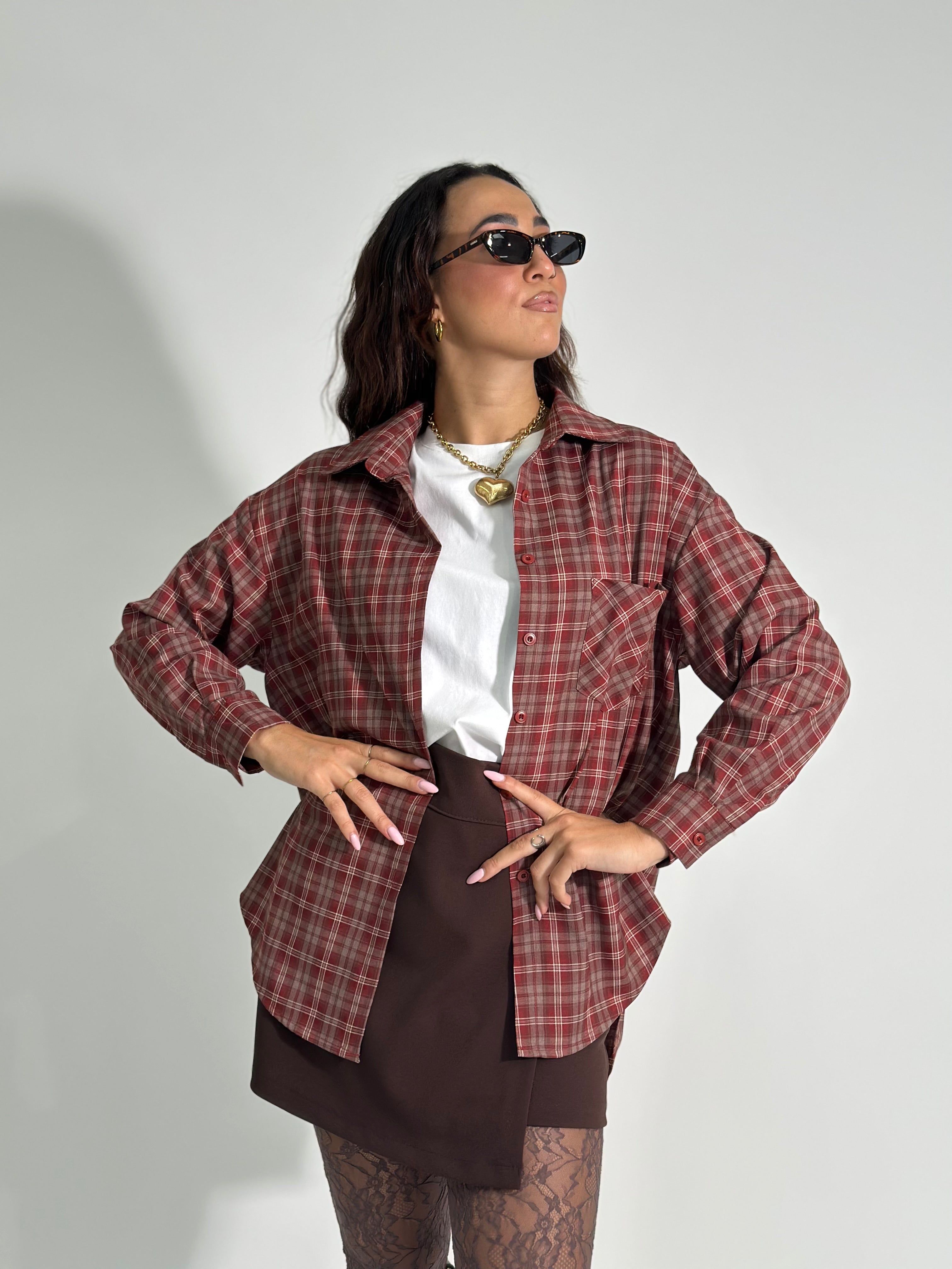Camicia madras 17173 BURGUNDY