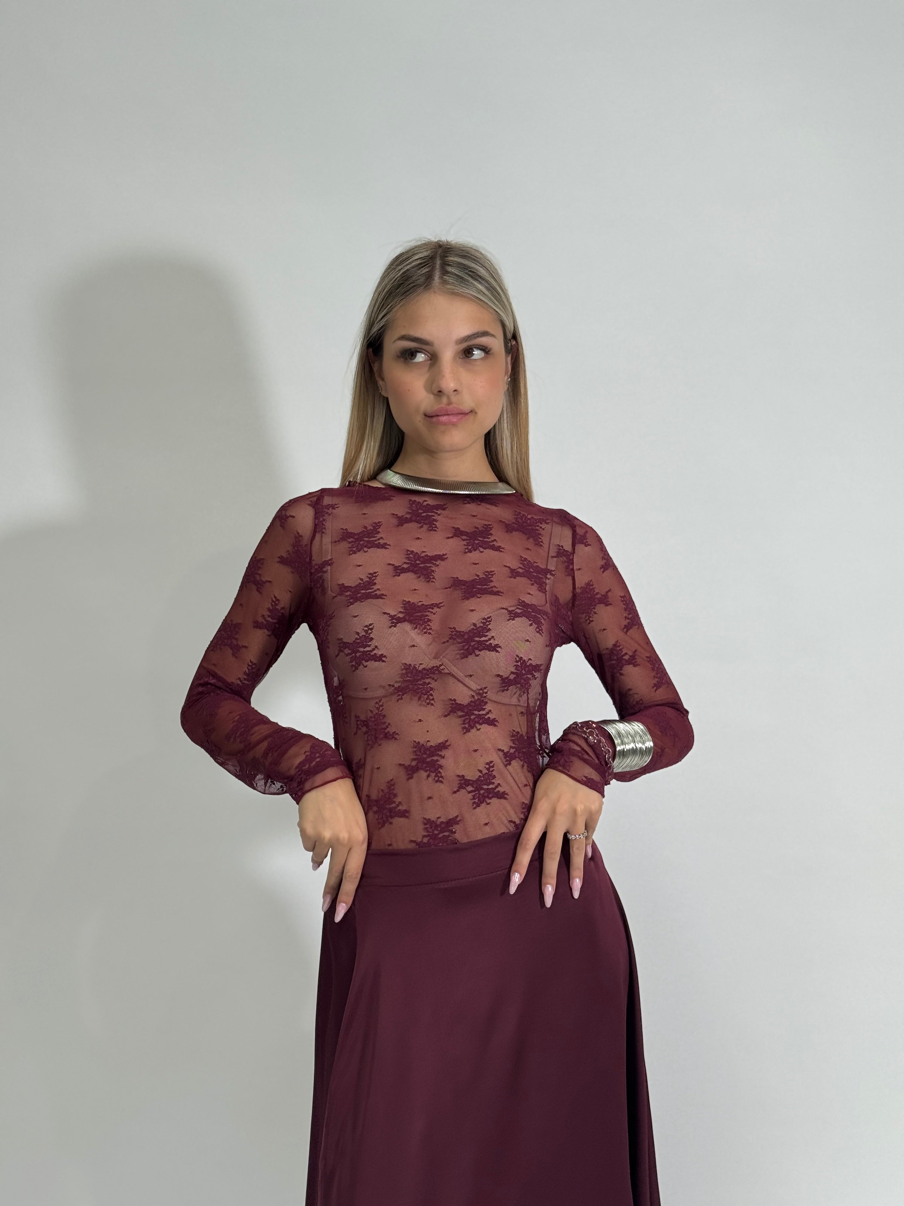 Maglia pizzo 27543 BORDO