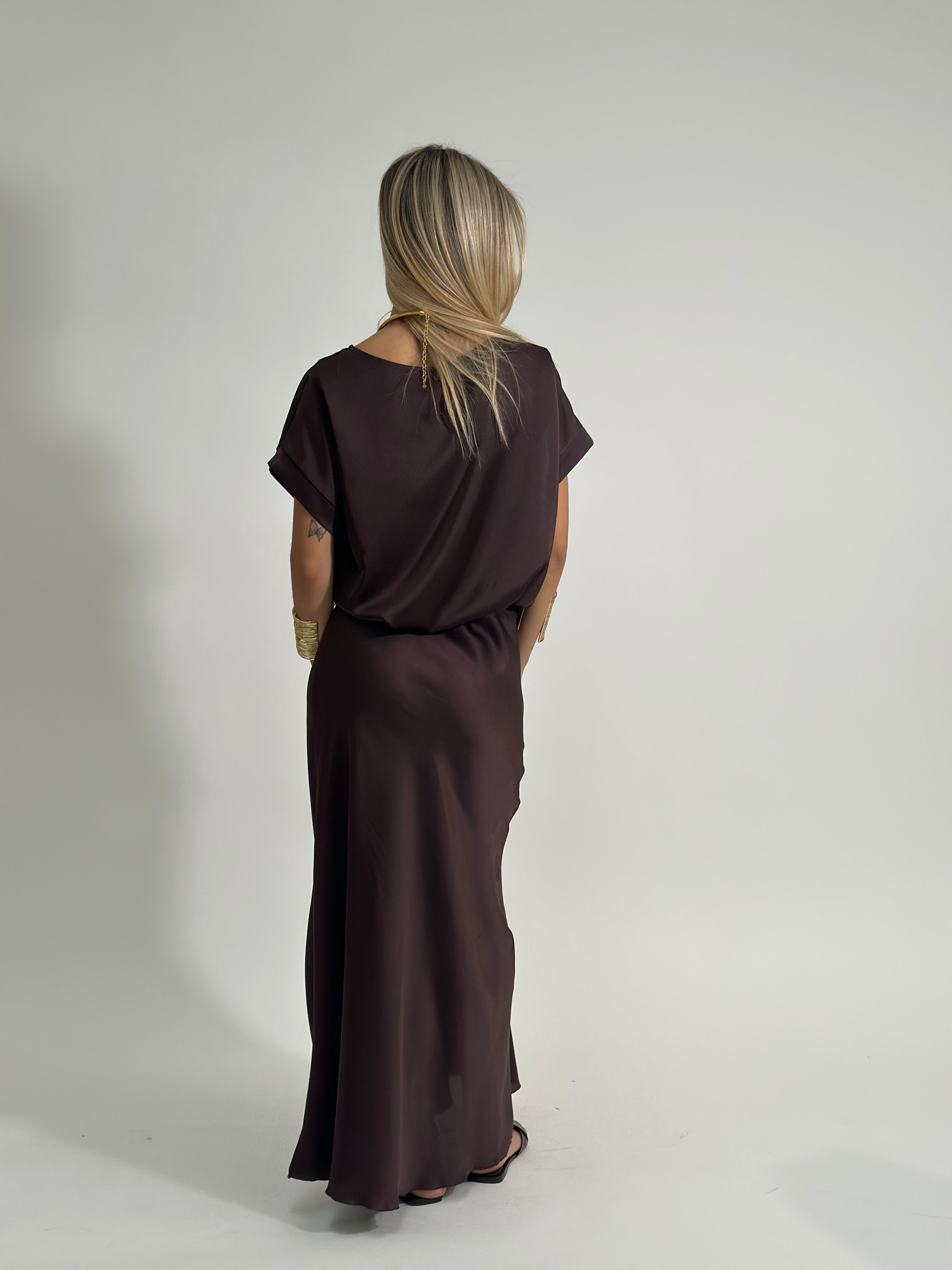 Gonna satin 2236 BROWN