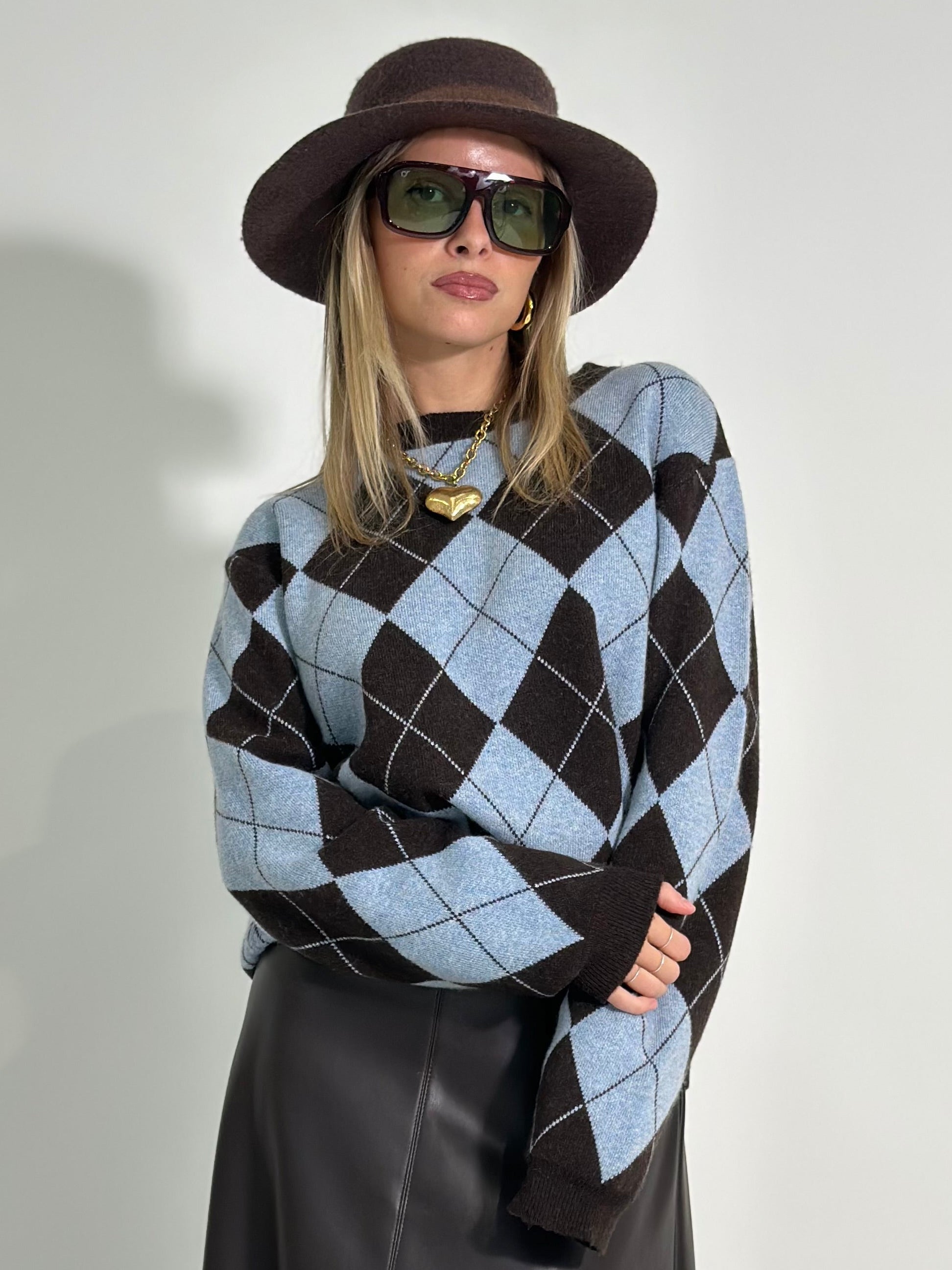 Maglia rombi 25136 CIELO