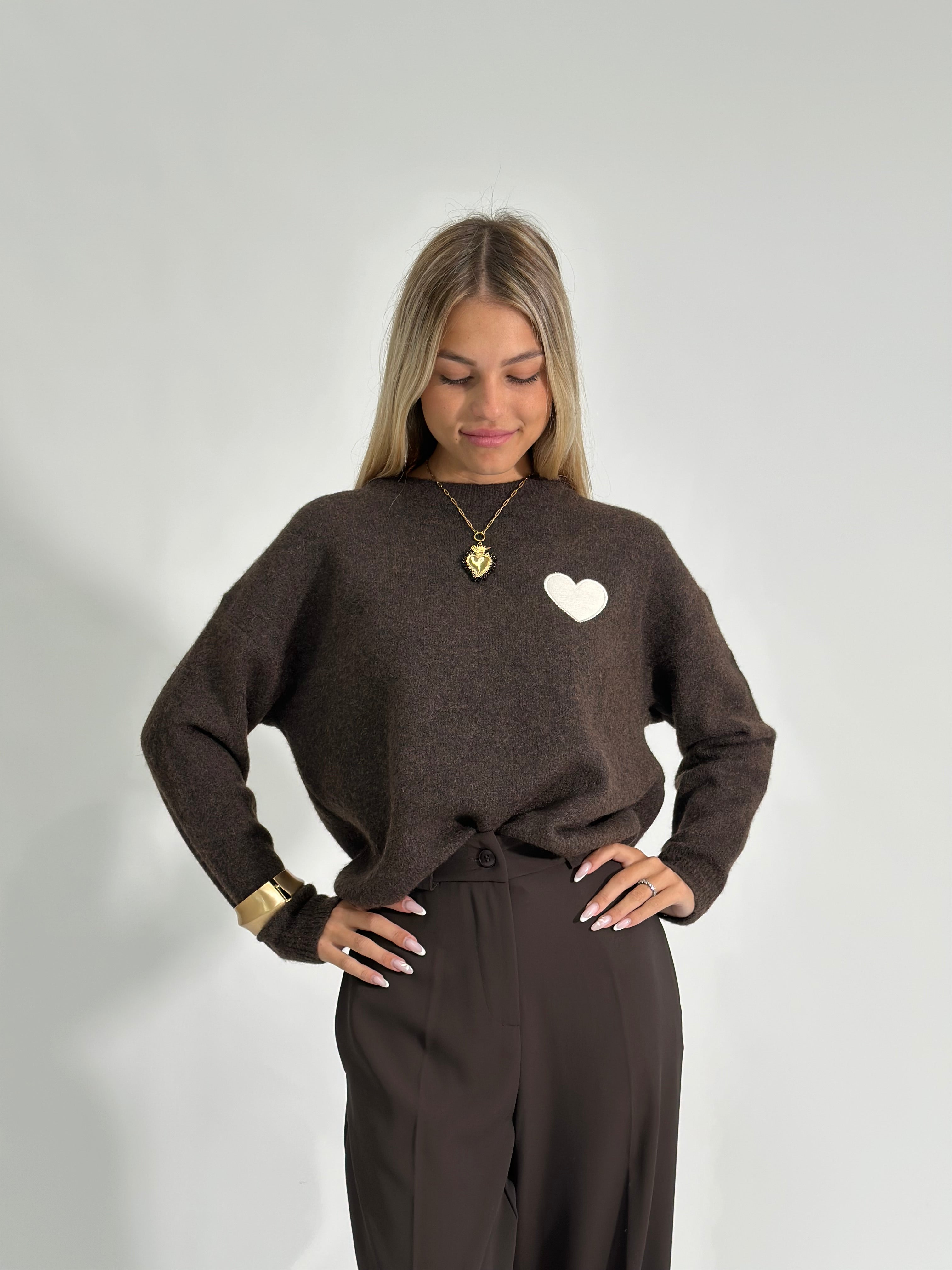 Maglia cuore 2583 MORO