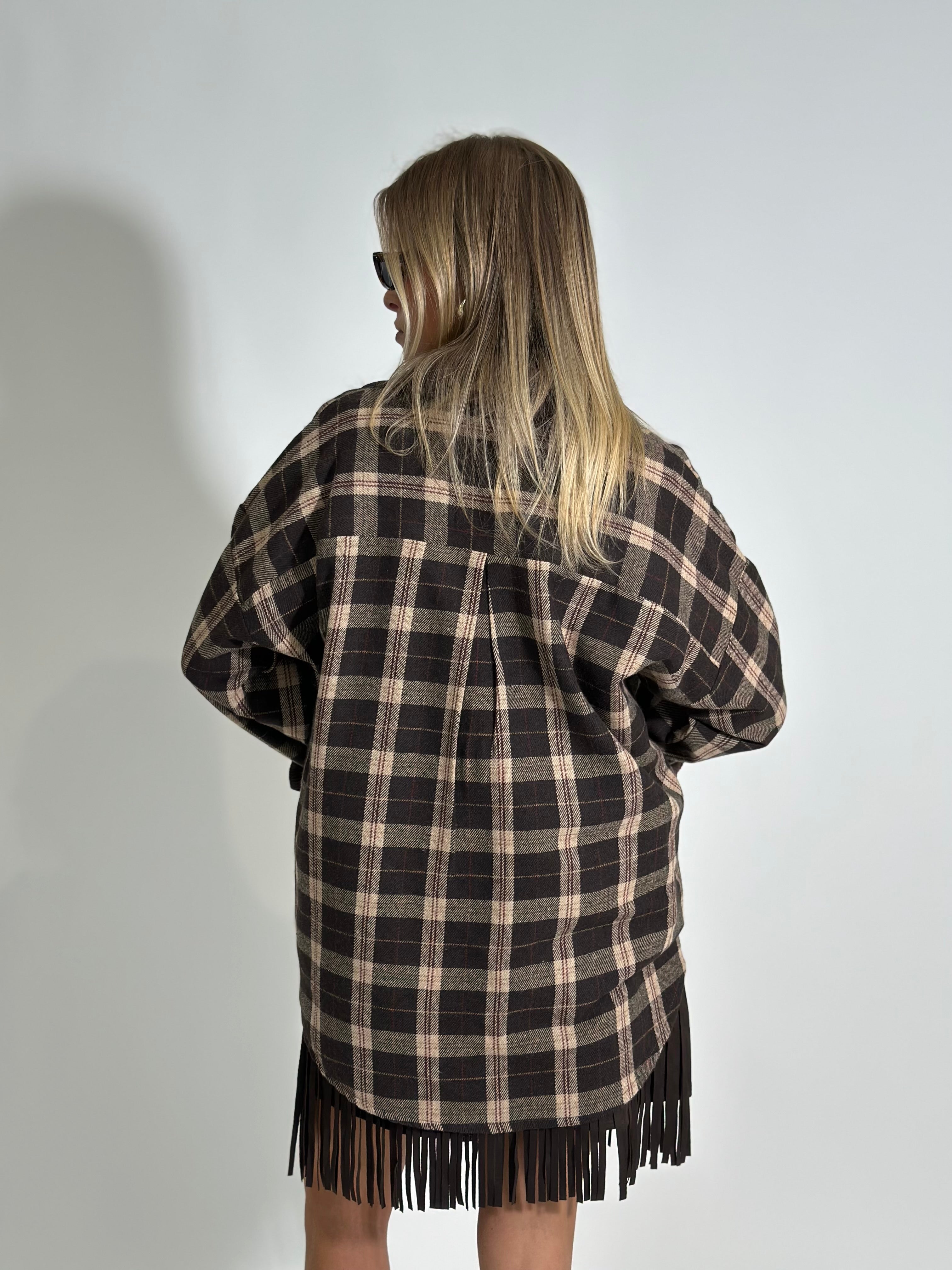 Camicia check 25683-1 MORO