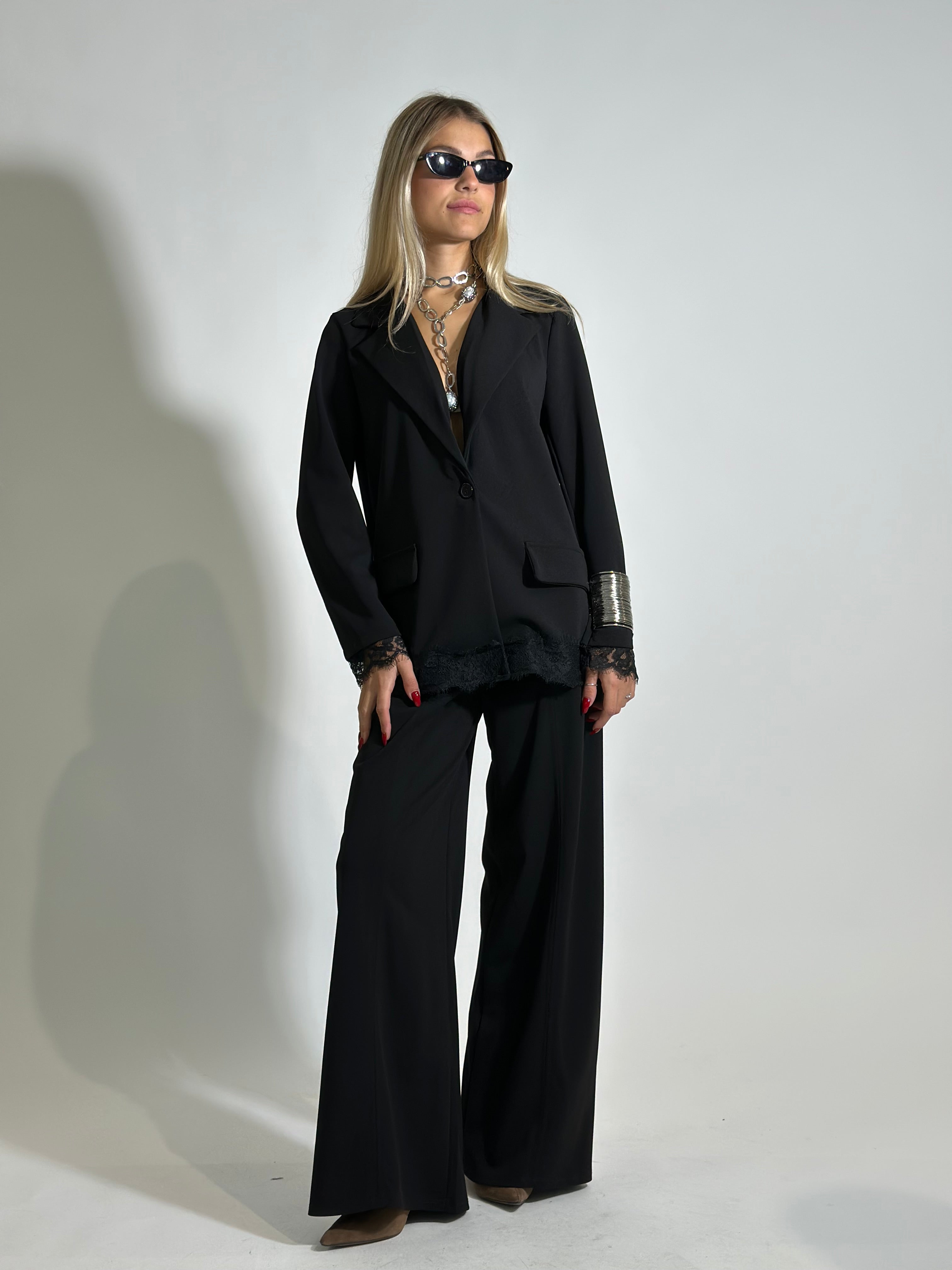 Completo crep pizzo 5579 NERO