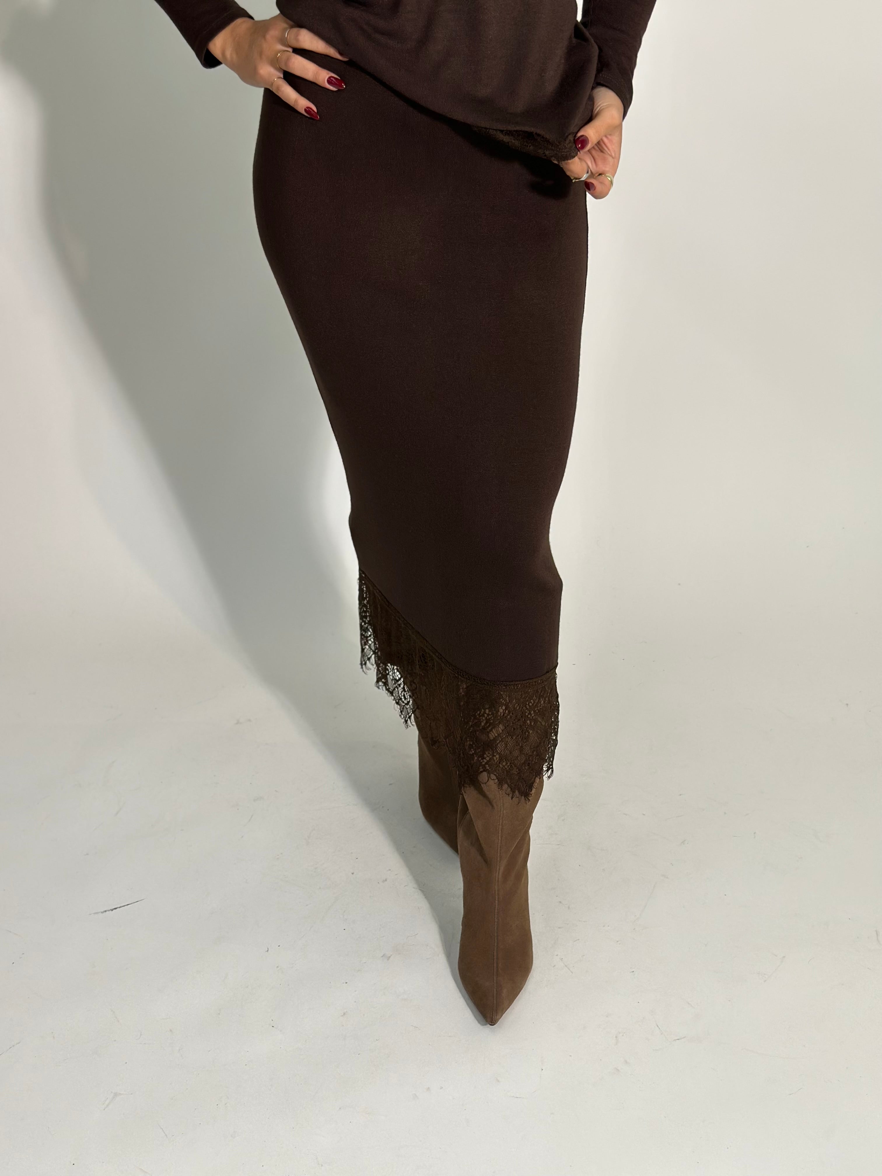 Gonna maglina pizzo X2187