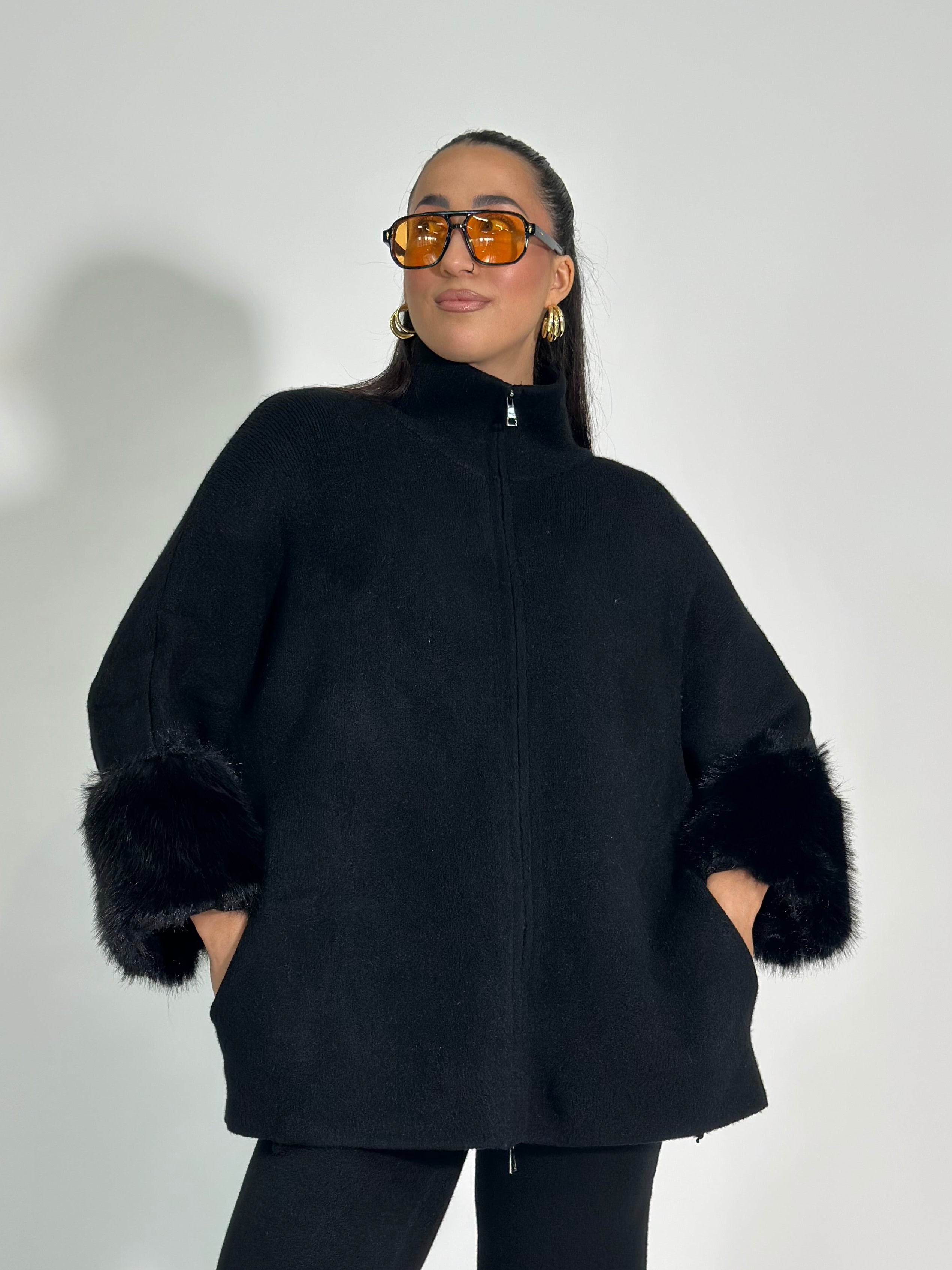 Maglia zip C686 NERO