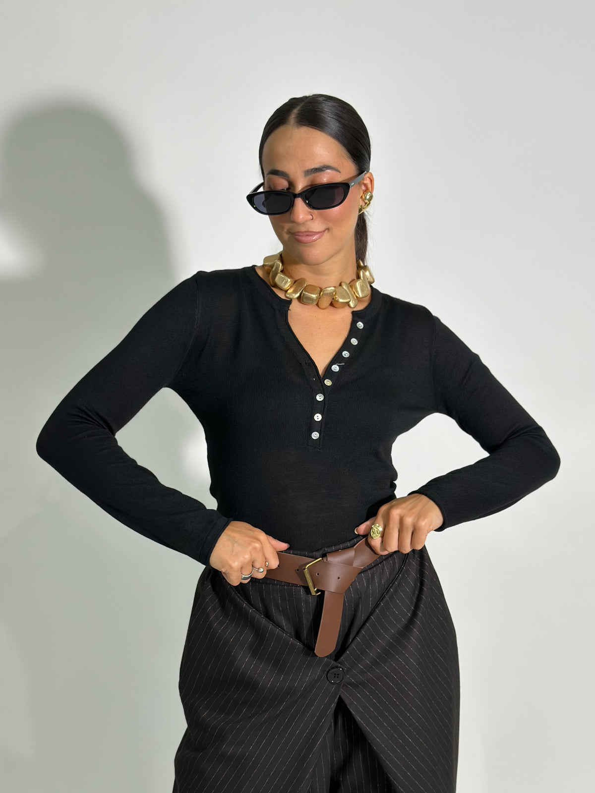 Maglia serafino 9034 NERO