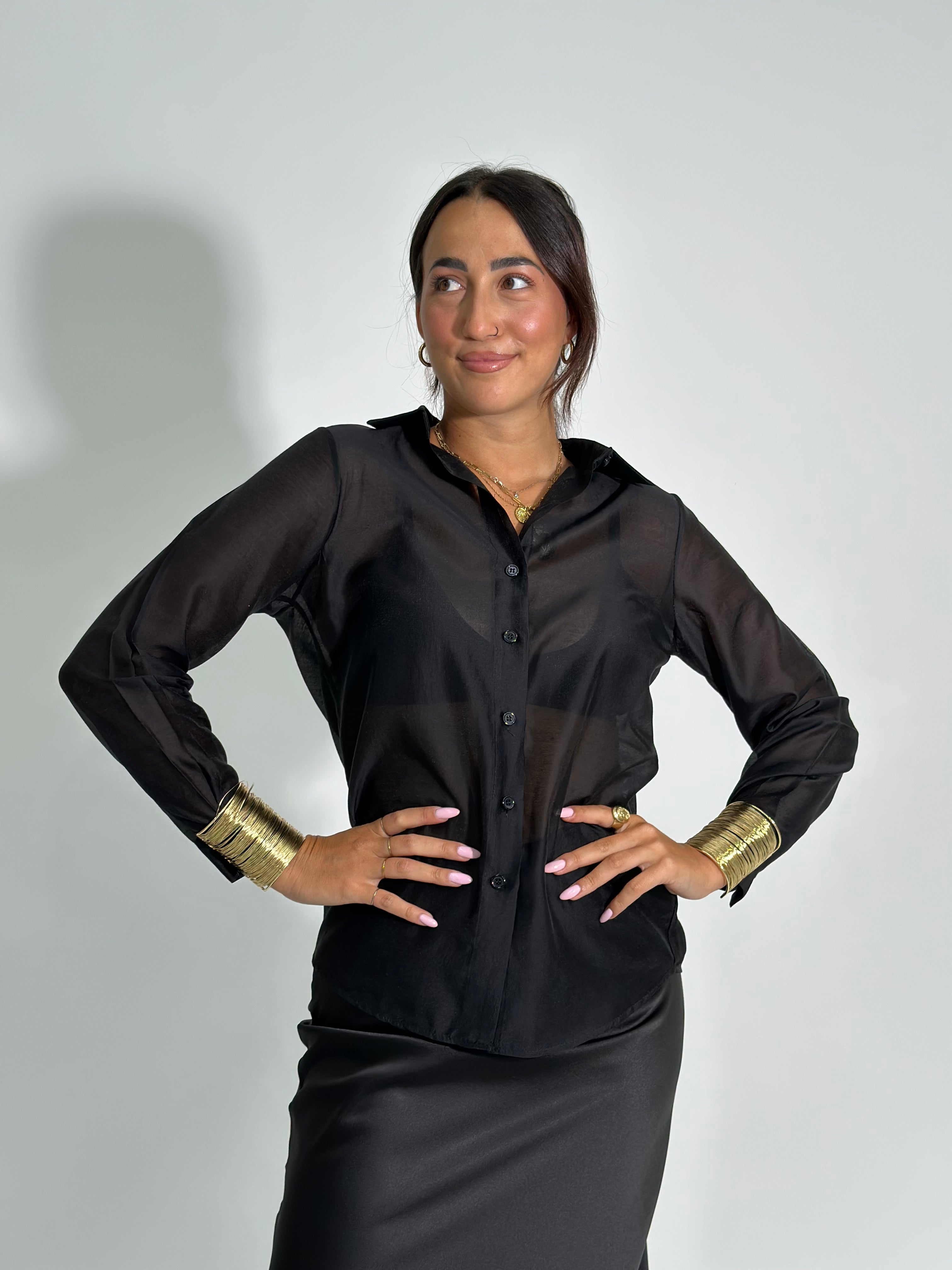 Camicia tencel 7988 NERO